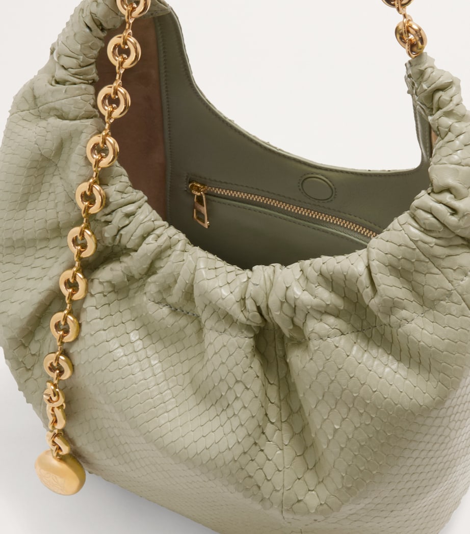 Small Snakeskin Squeeze Shoulder Bag MARBLE GREEN Image 4