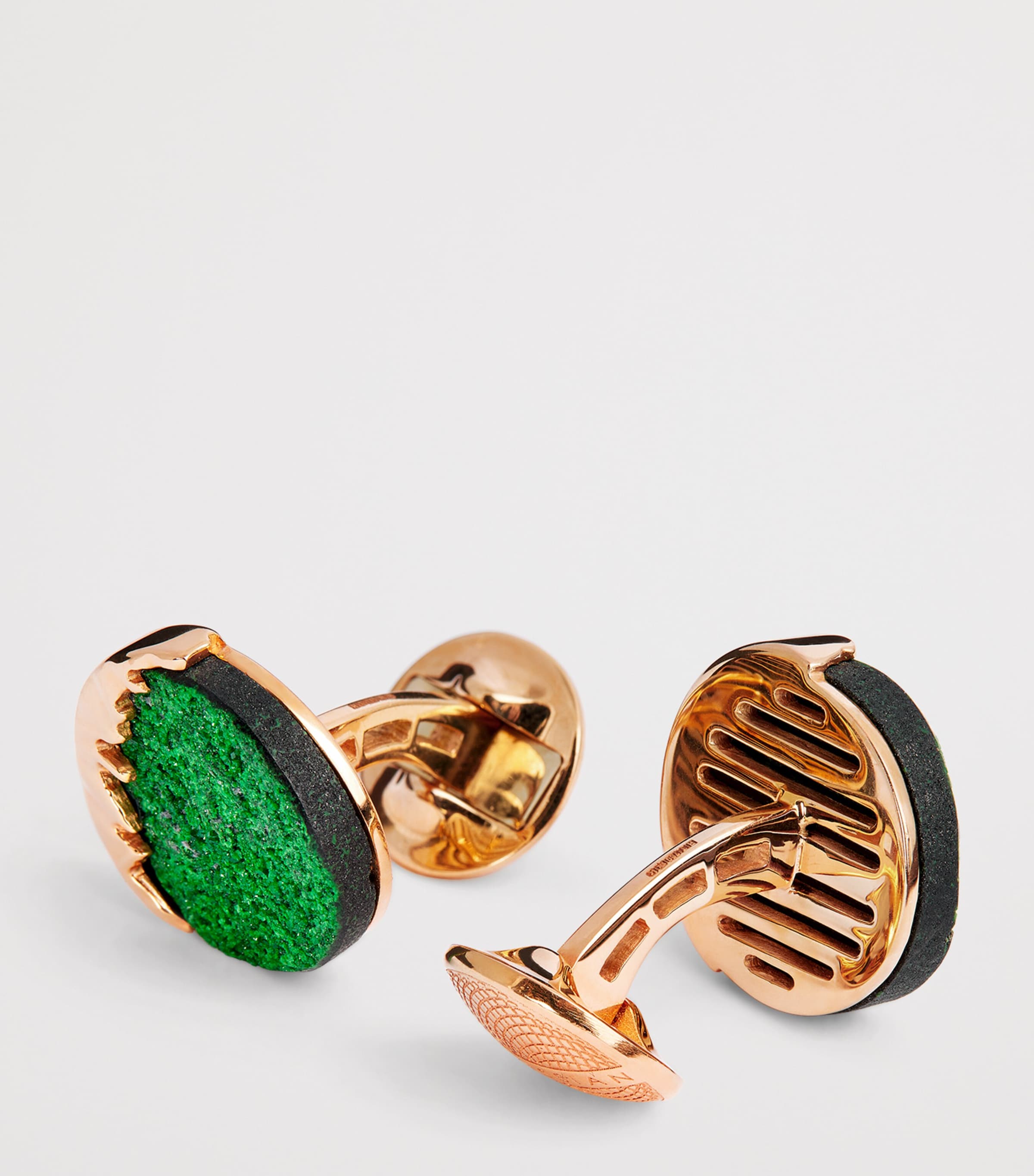 Rose Gold and Green Garnet Cufflinks GREEN Image 5