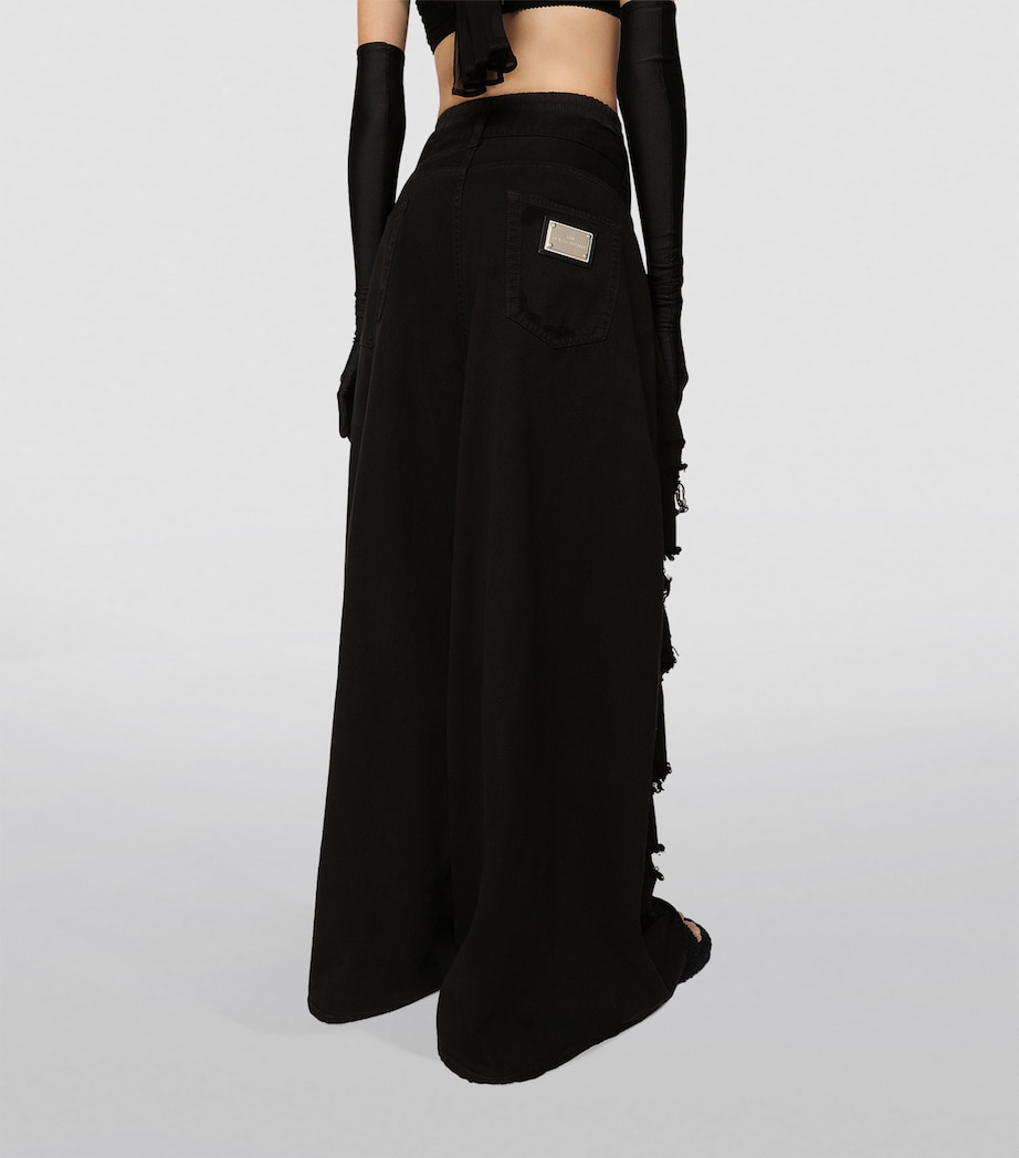 KIM DOLCE&GABBANA Distressed High-Rise Oversized Jeans S9001-COMBINED COLOU Image 6