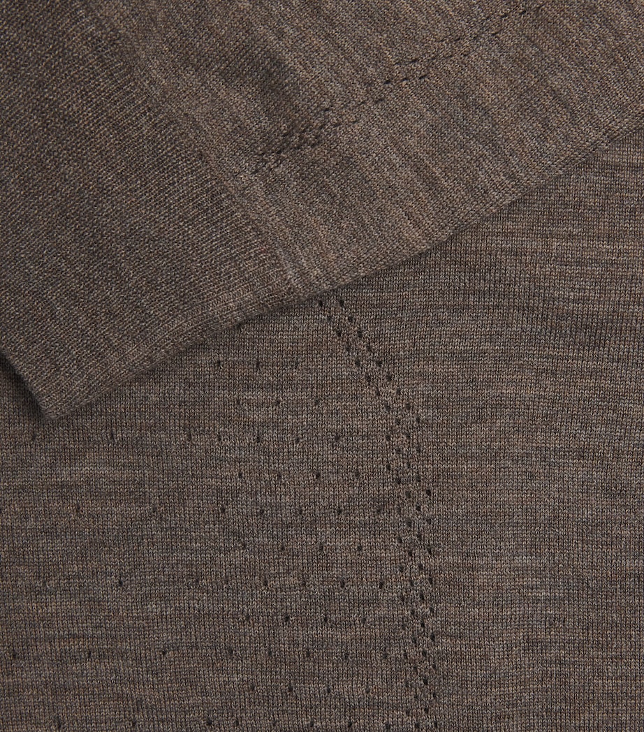 Alba Mens Wool Embroidered Sweater Melange Be Image 6