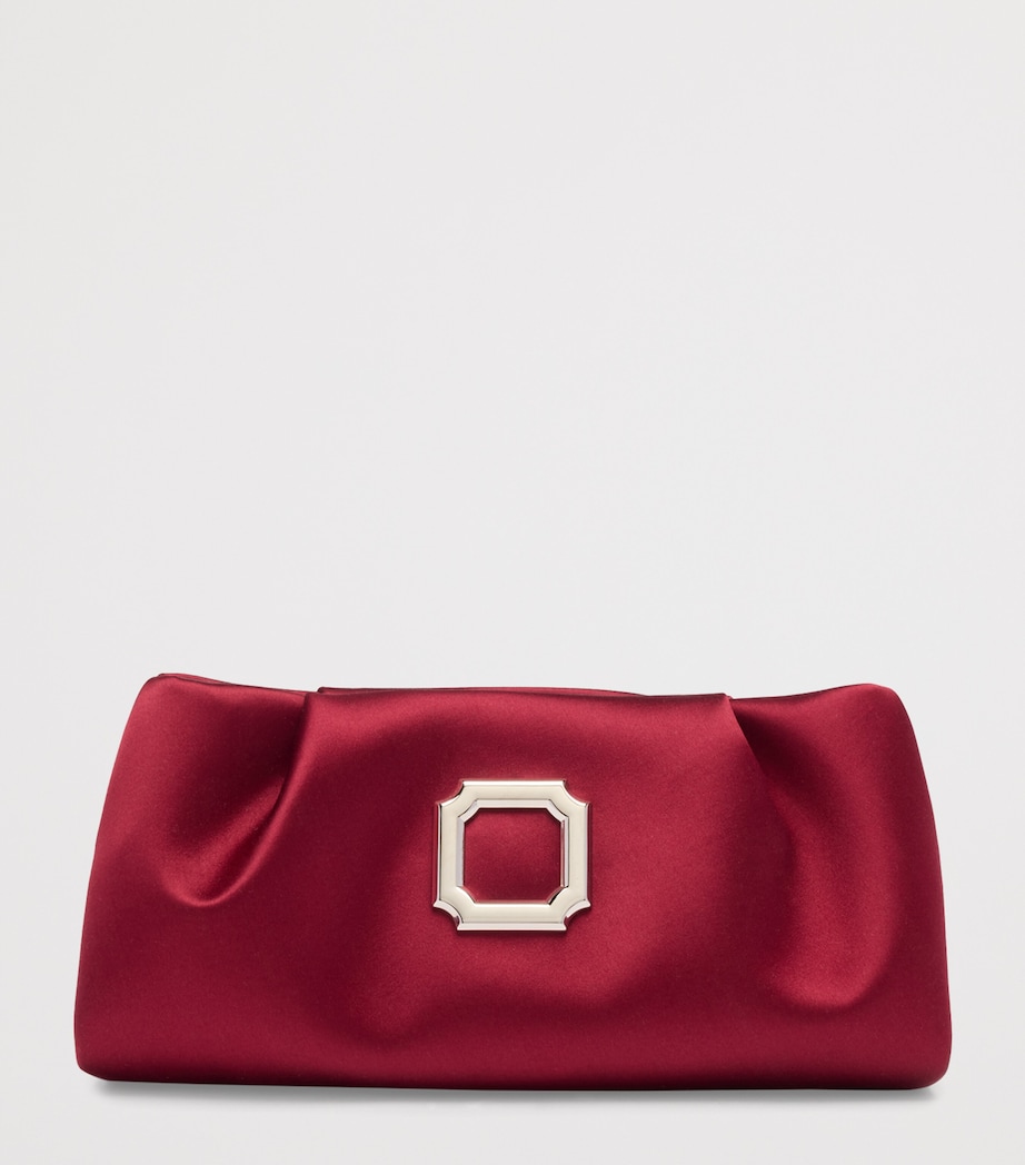 Satin Vittoria Soft Clutch Bag WINE Image 4