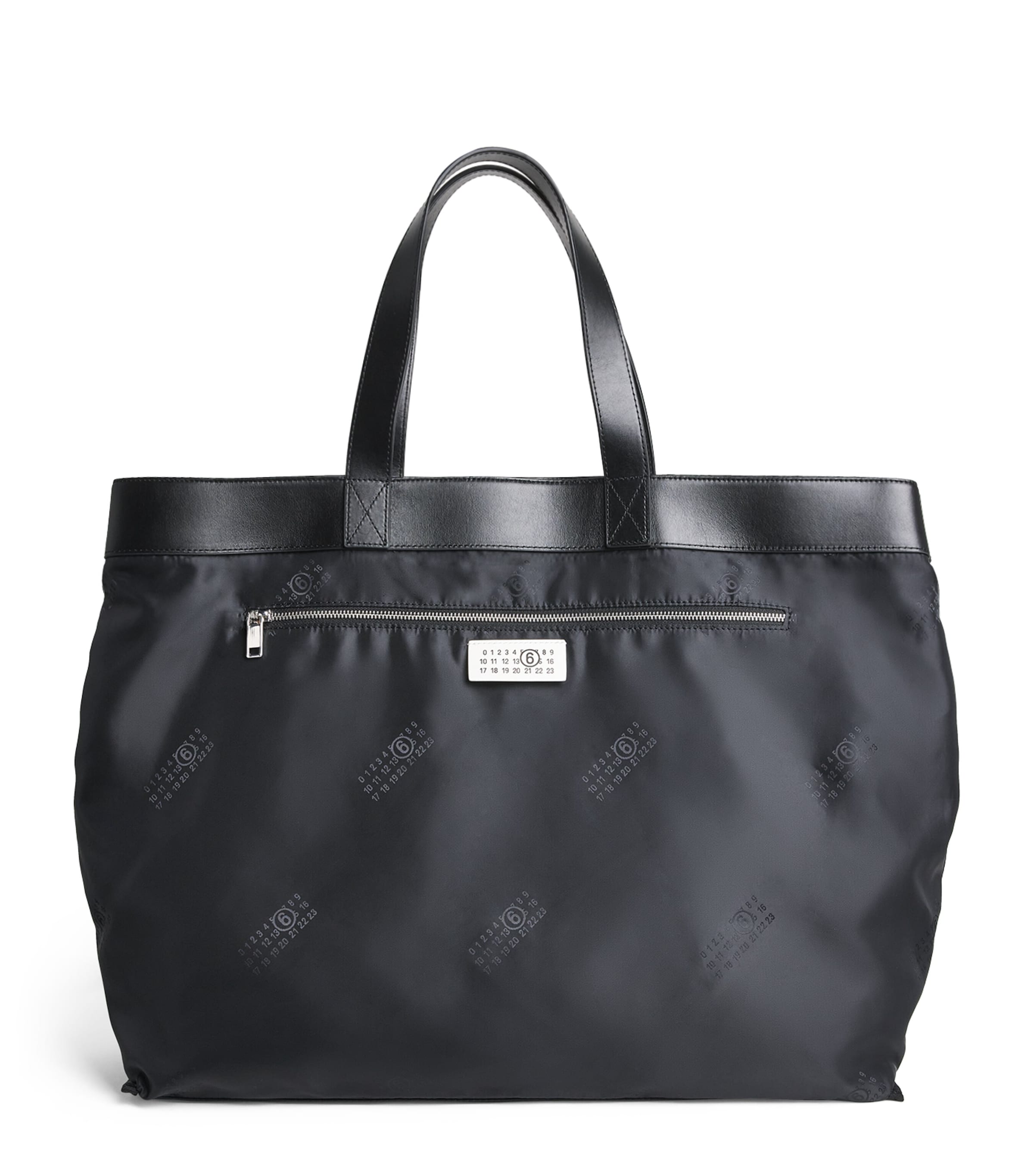 Mm6 Maison Margiela Calfskin-trim Reverse Tote Bag In Brown