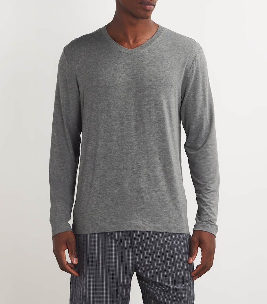 Casuals V-Neck T-Shirt 1945/STONE MELANGE Image 3