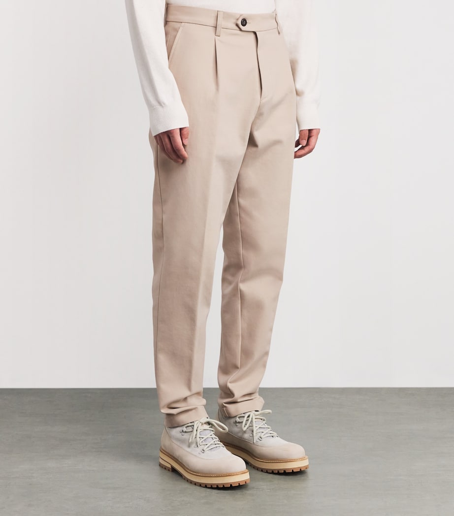 Stretch-Cotton Tapered Trousers SABBIA Image 3
