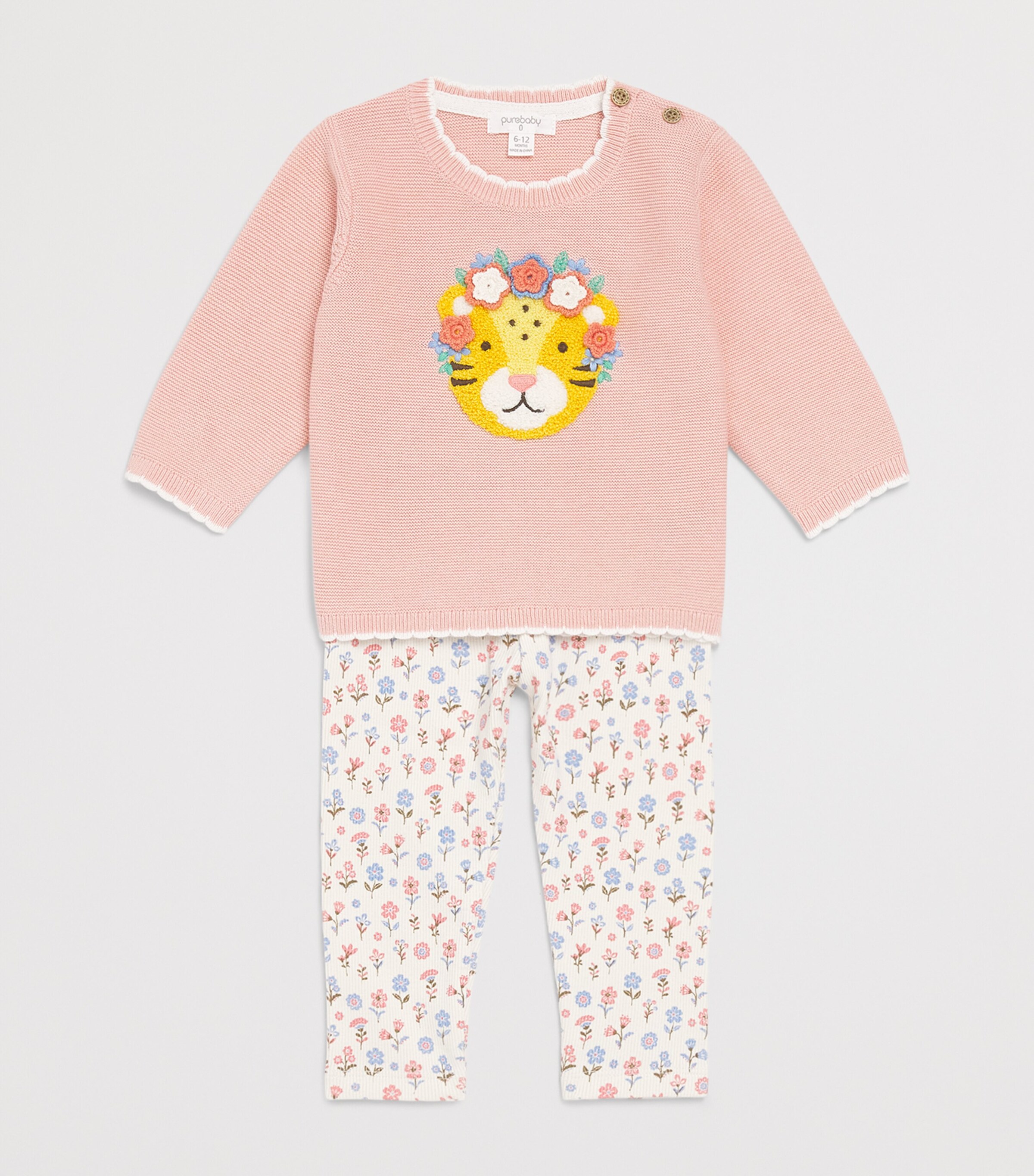 Purebaby Organic Cotton-Blend Ribbed Leggings (0-12 Months) Dahpr Image 3