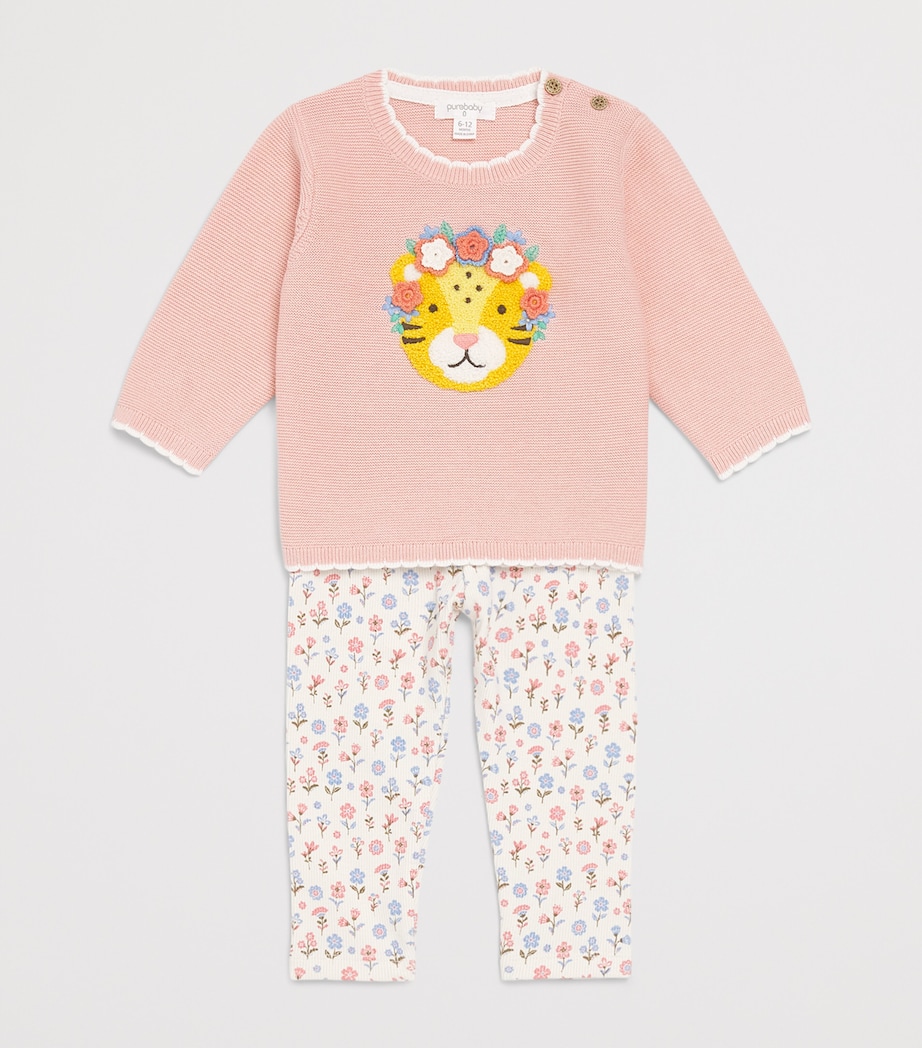 Purebaby Organic Cotton-Blend Ribbed Leggings (0-12 Months) Dahpr Image 3