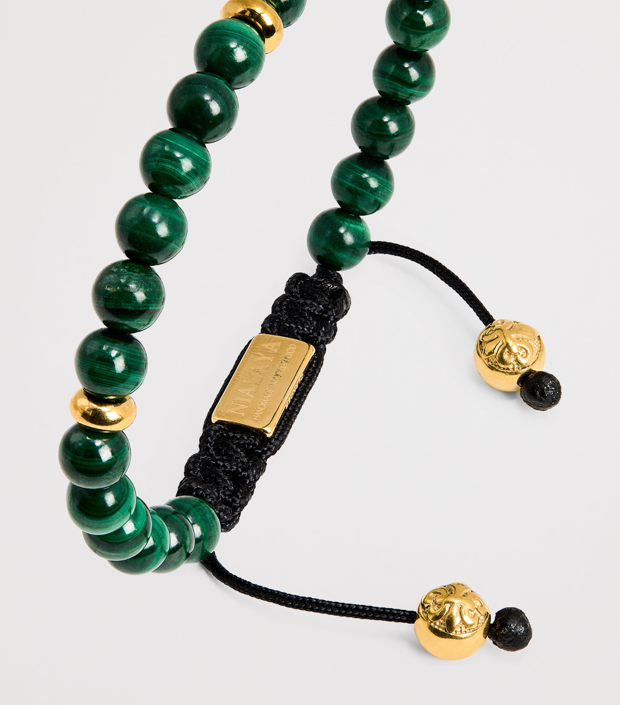 Gold-Plated Stainless Steel and Malachite Beaded Bracelet MULTI Image 6