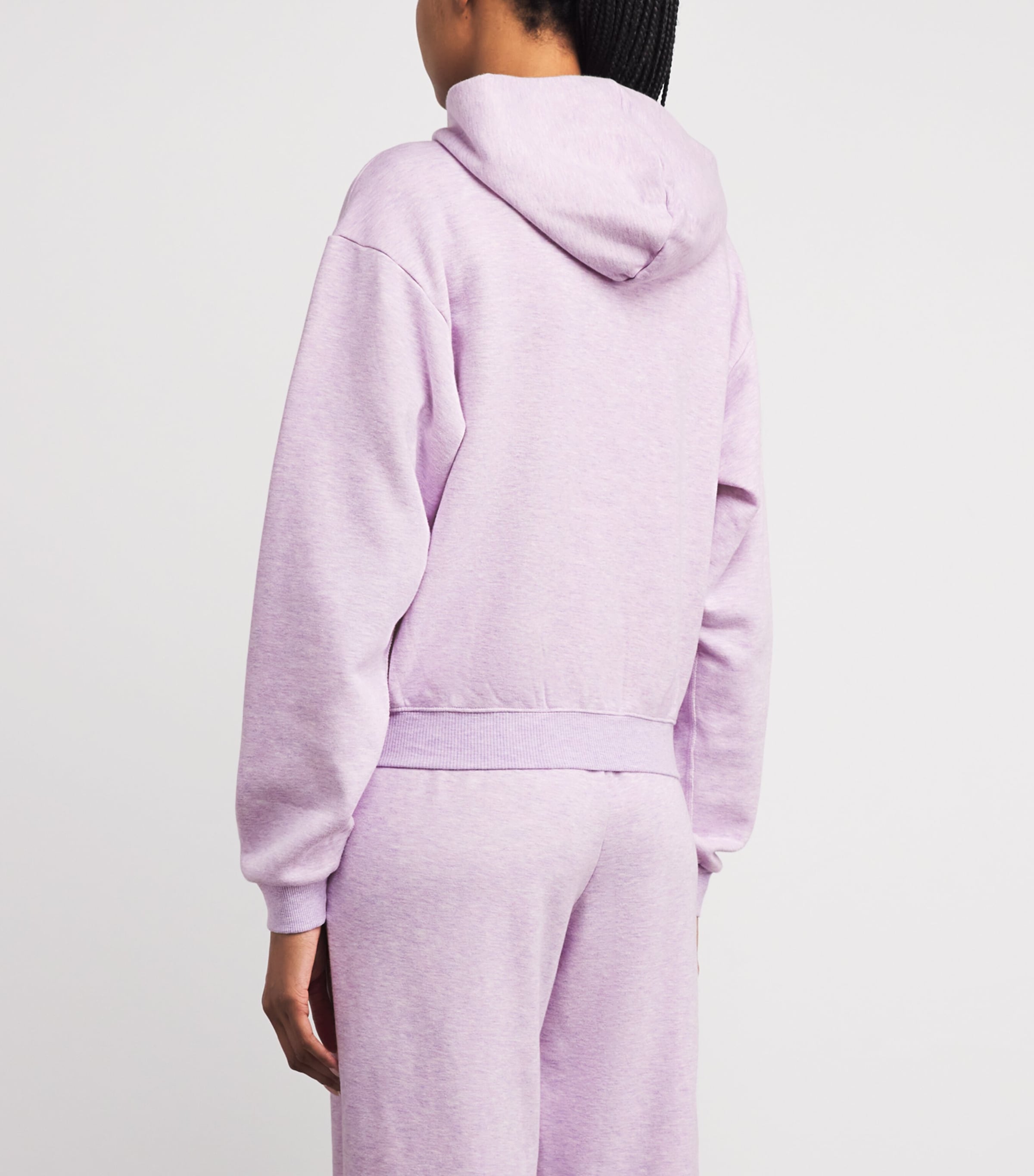 Cotton-Blend Fleece Zip-Up Hoodie PURPLE HEATHER Image 4