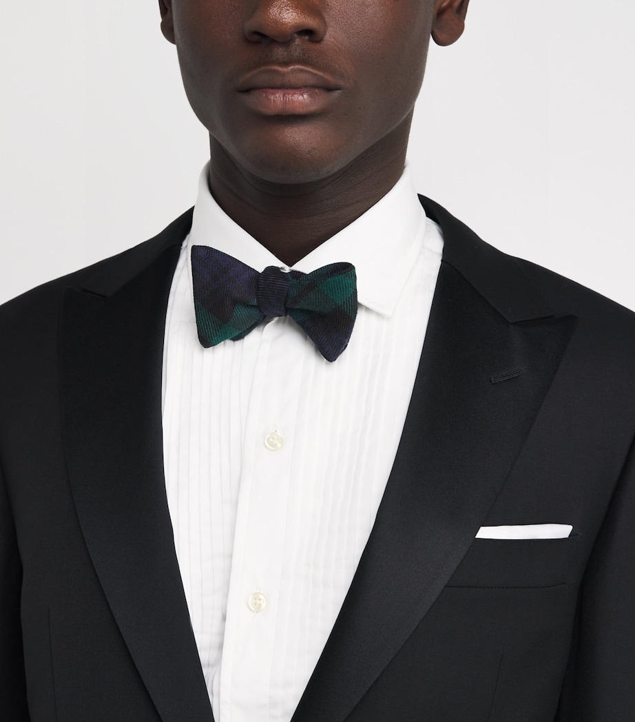 Wool Tartan Bow Tie NAVY Image 2