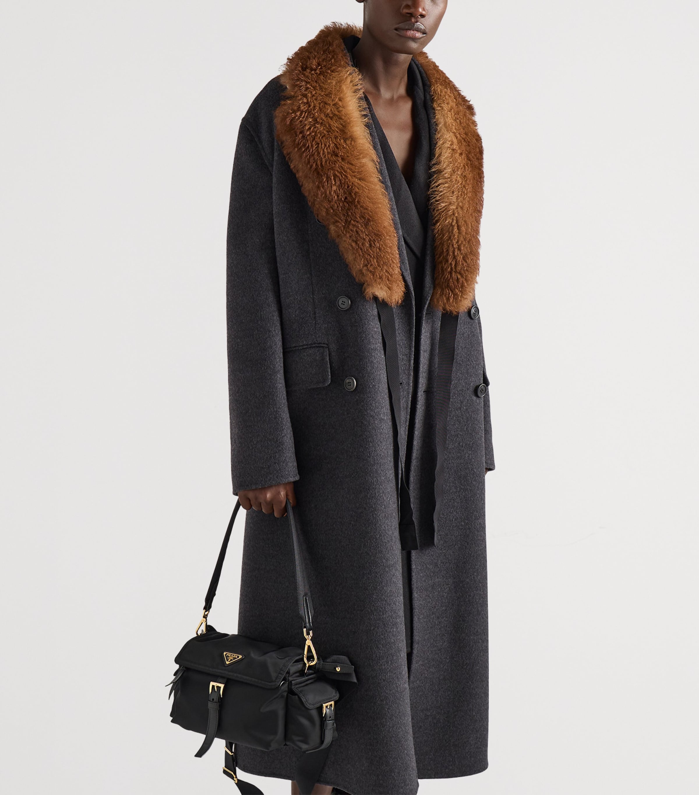 Wool-Cashmere Double-Breasted Coat F0480 Image 3