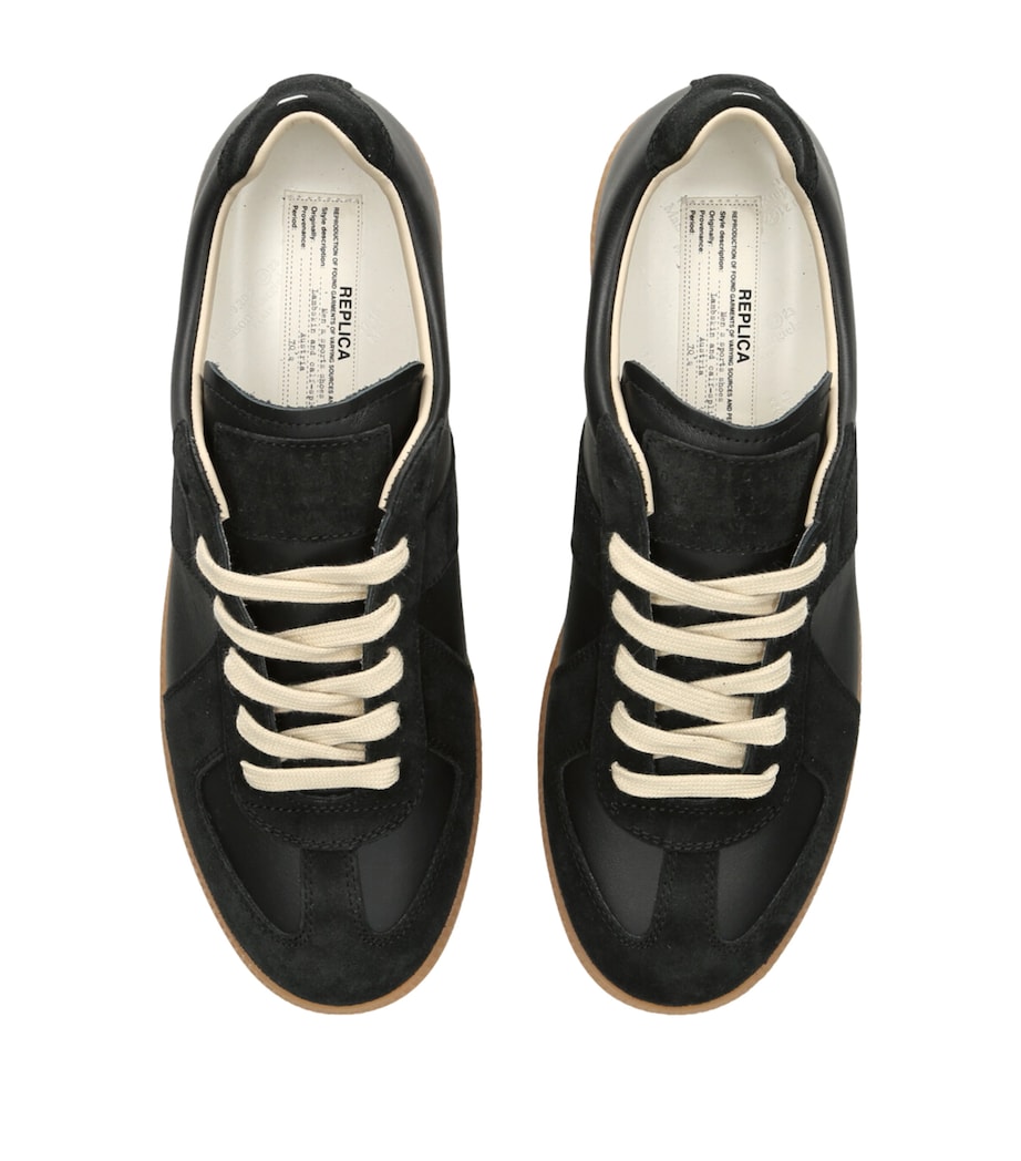 Leather-Suede Replica Sneakers BLACK Image 3