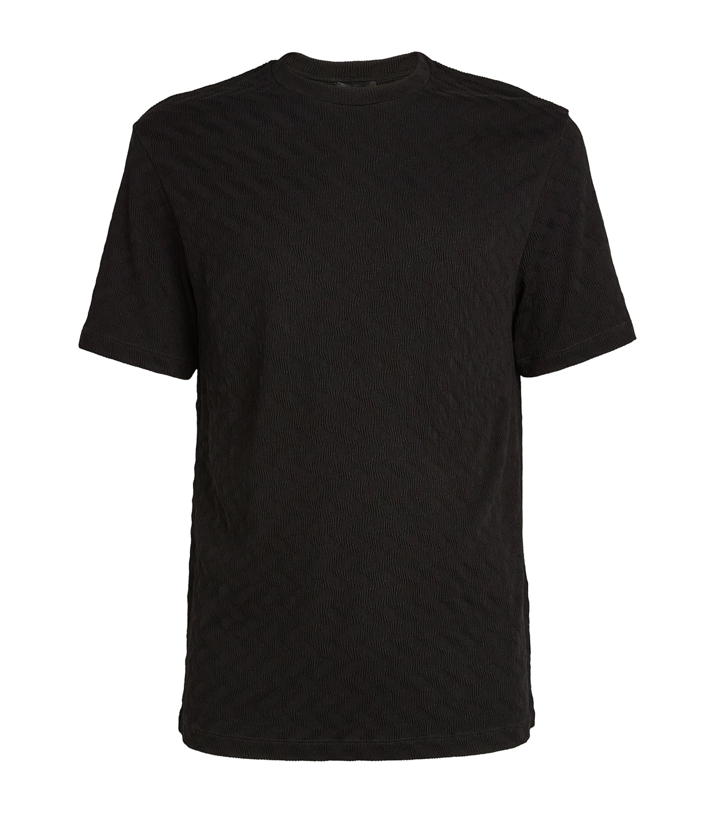 Shop Giorgio Armani Eco Viscose-blend T-shirt In Black