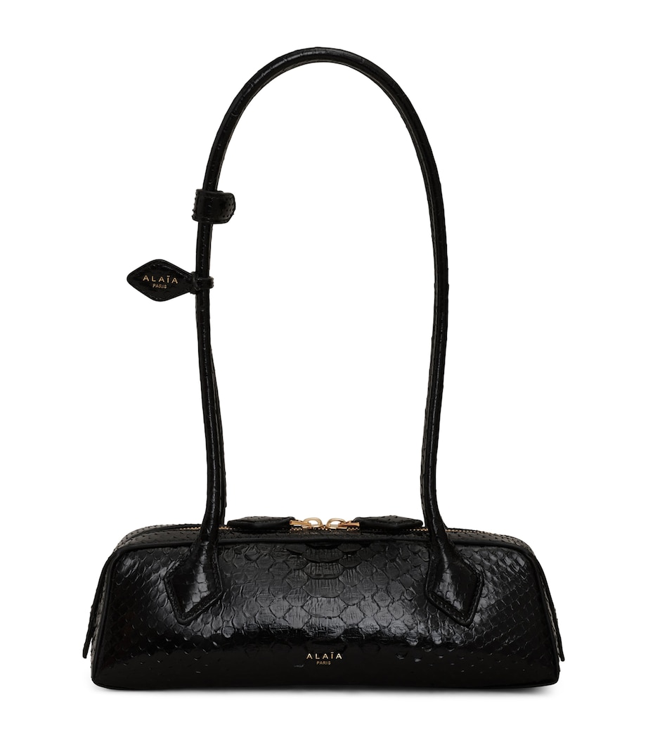 Small Snakeskin Le Teckel Shoulder Bag NOIR Image 1