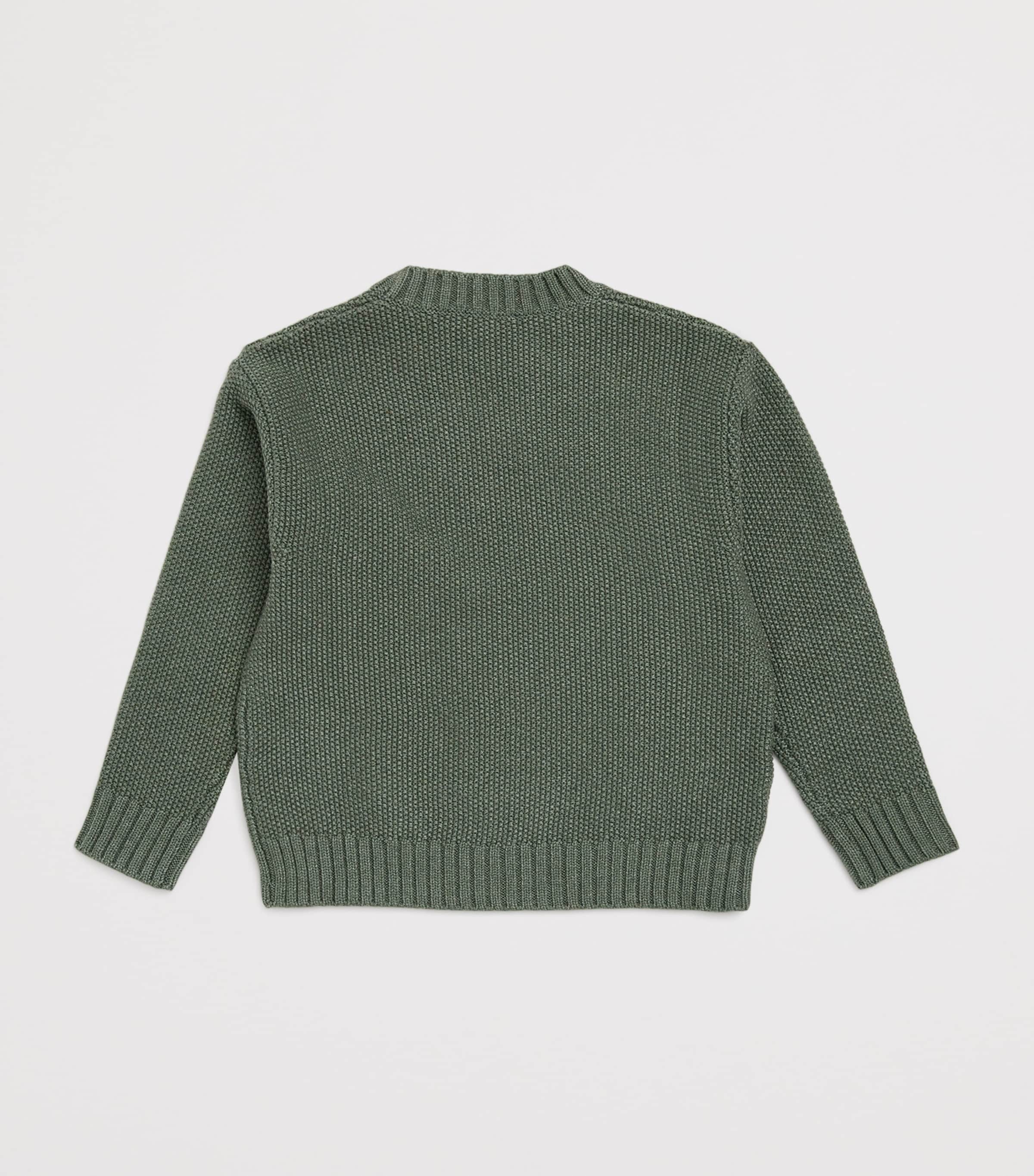 Cotton Crew-Neck Sweatshirt (2-14 Years) 577DARK GREEN Image 2