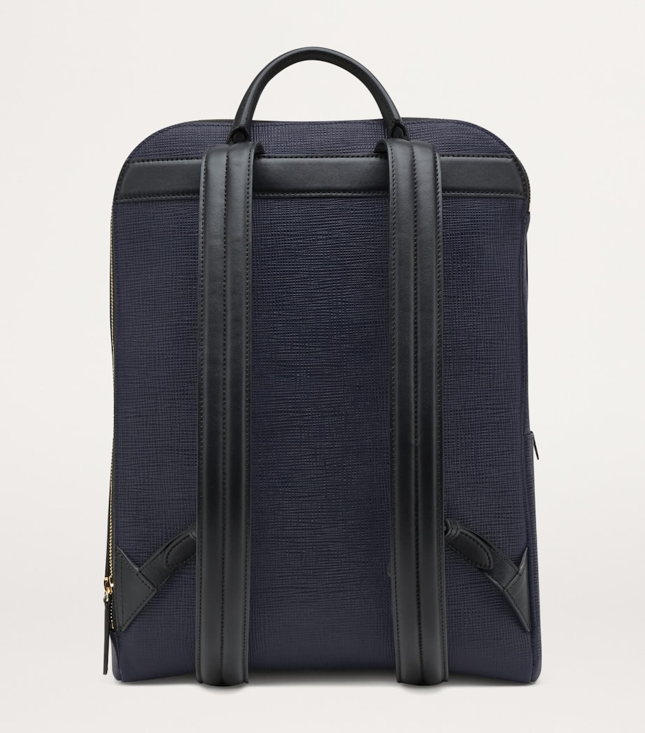 Smythson Leather Panama Backpack Navy Image 3