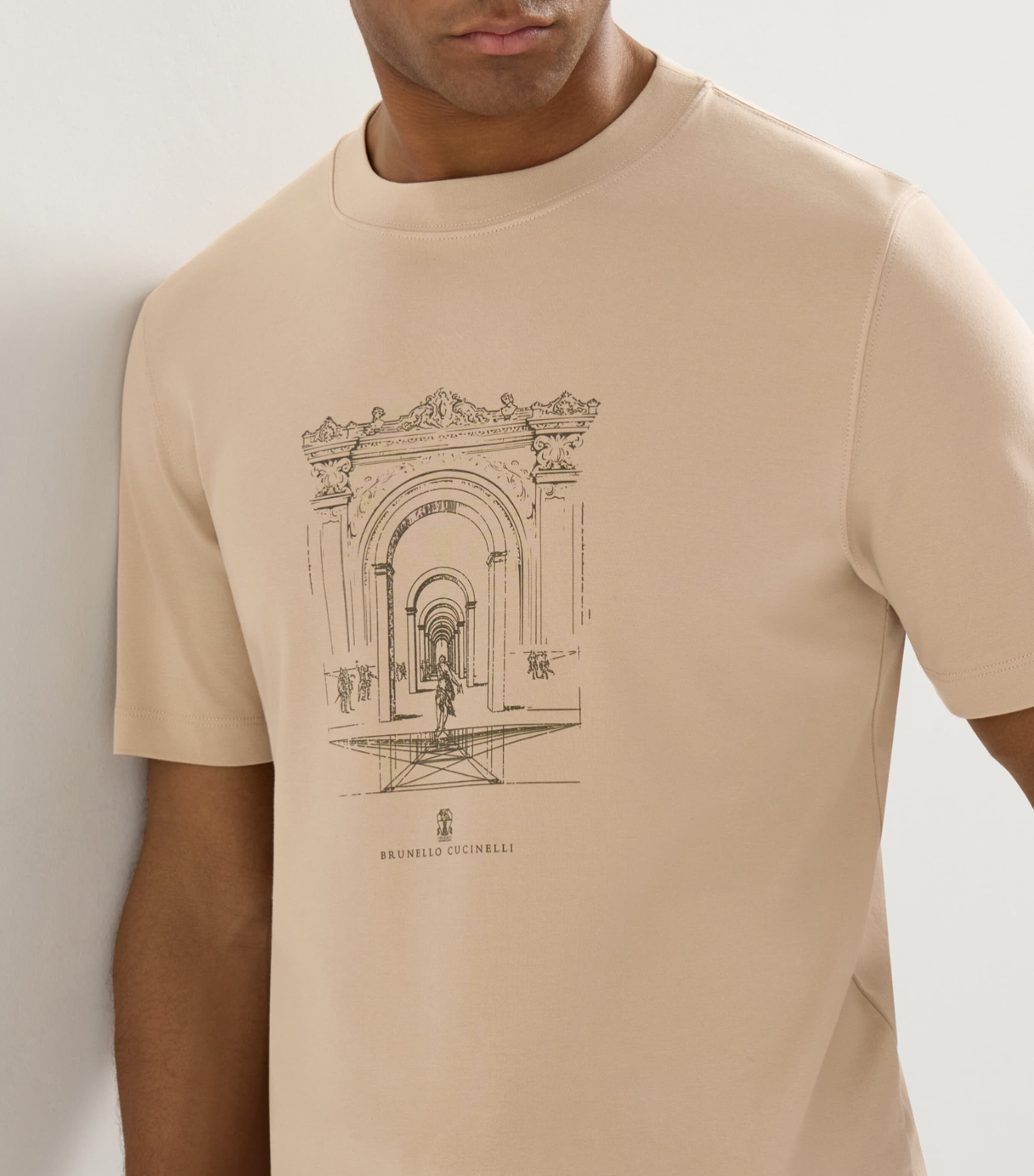 Brunello Cucinelli Mens Cotton Printed T-Shirt Image 4