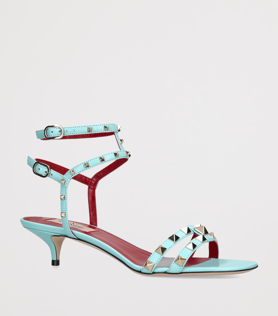 Valentino Garavani Leather Rockstud Sandals 40 Blue Image 3