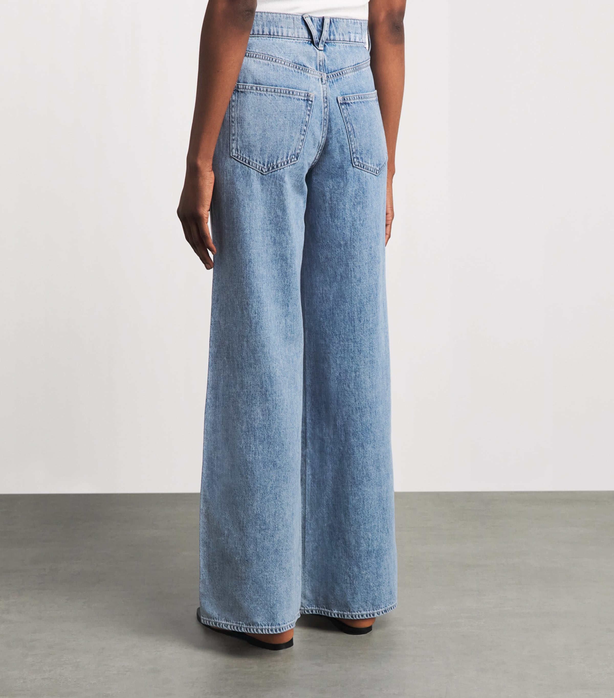 Veronica Beard Womens Embellished Kasey Mid-Rise Wide-Leg Jeans Silver Dust Image 5