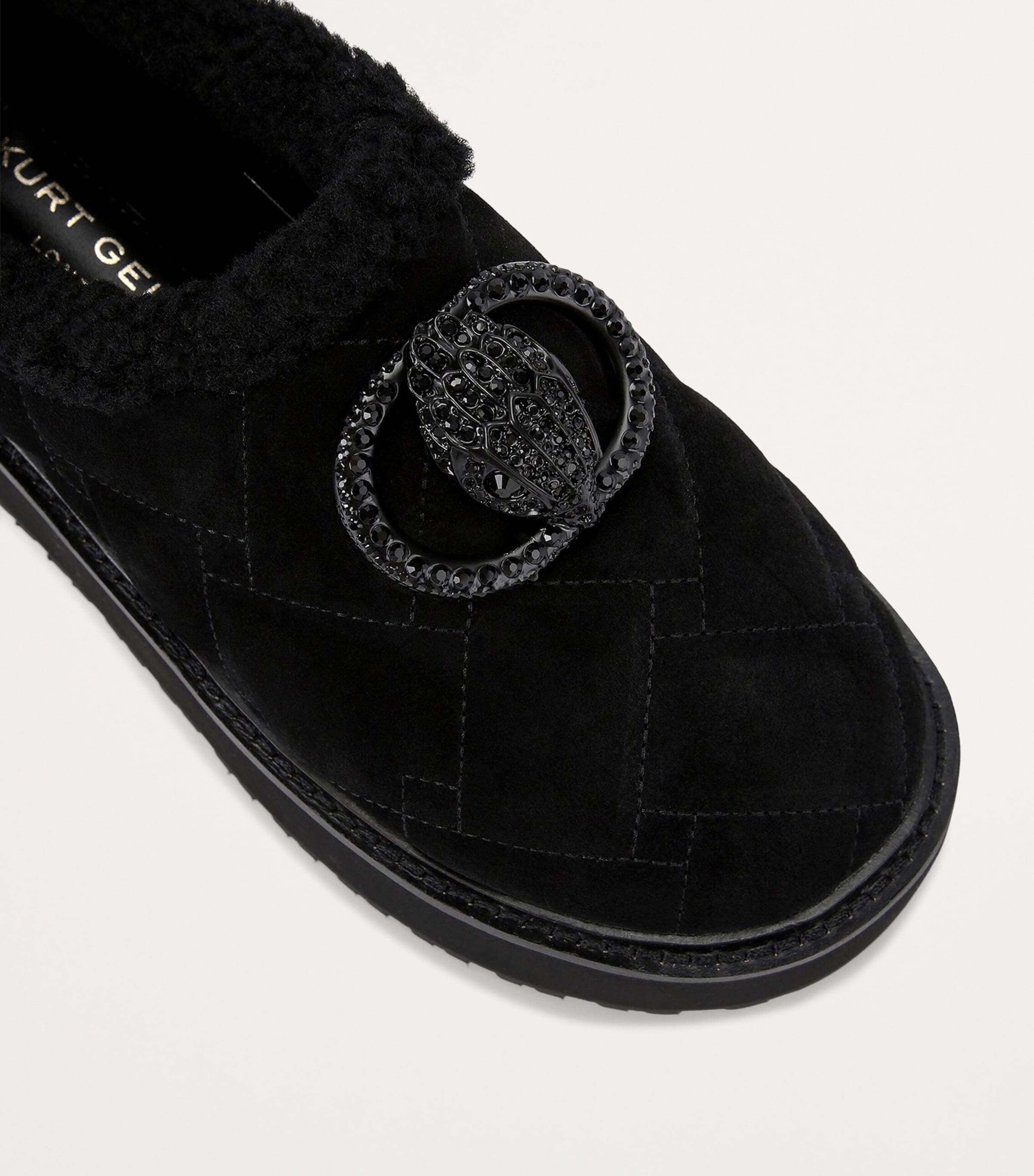 Suede Chelsea Flatform Slippers BLACK Image 3