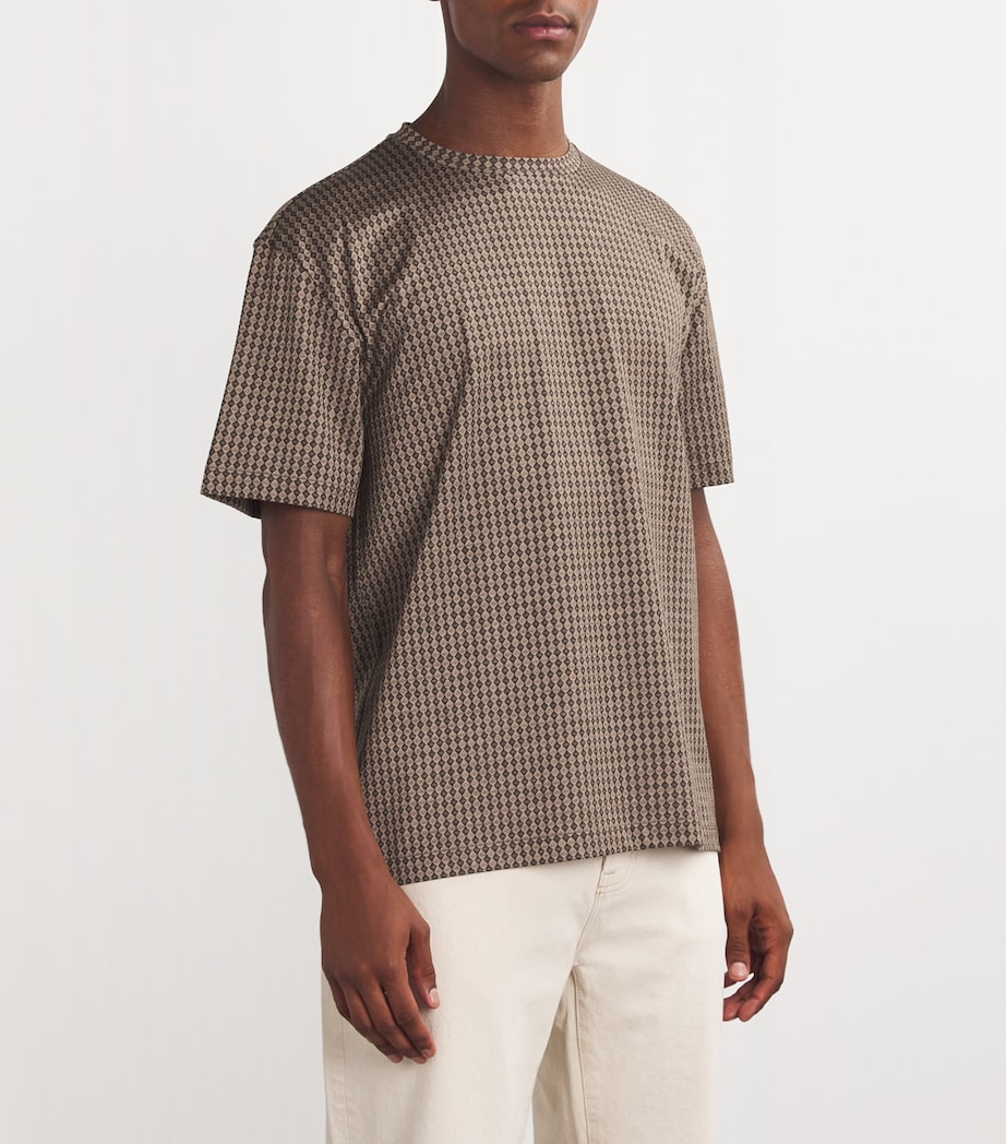 Silk-Cotton Geometric Print T-Shirt F6007 Image 3