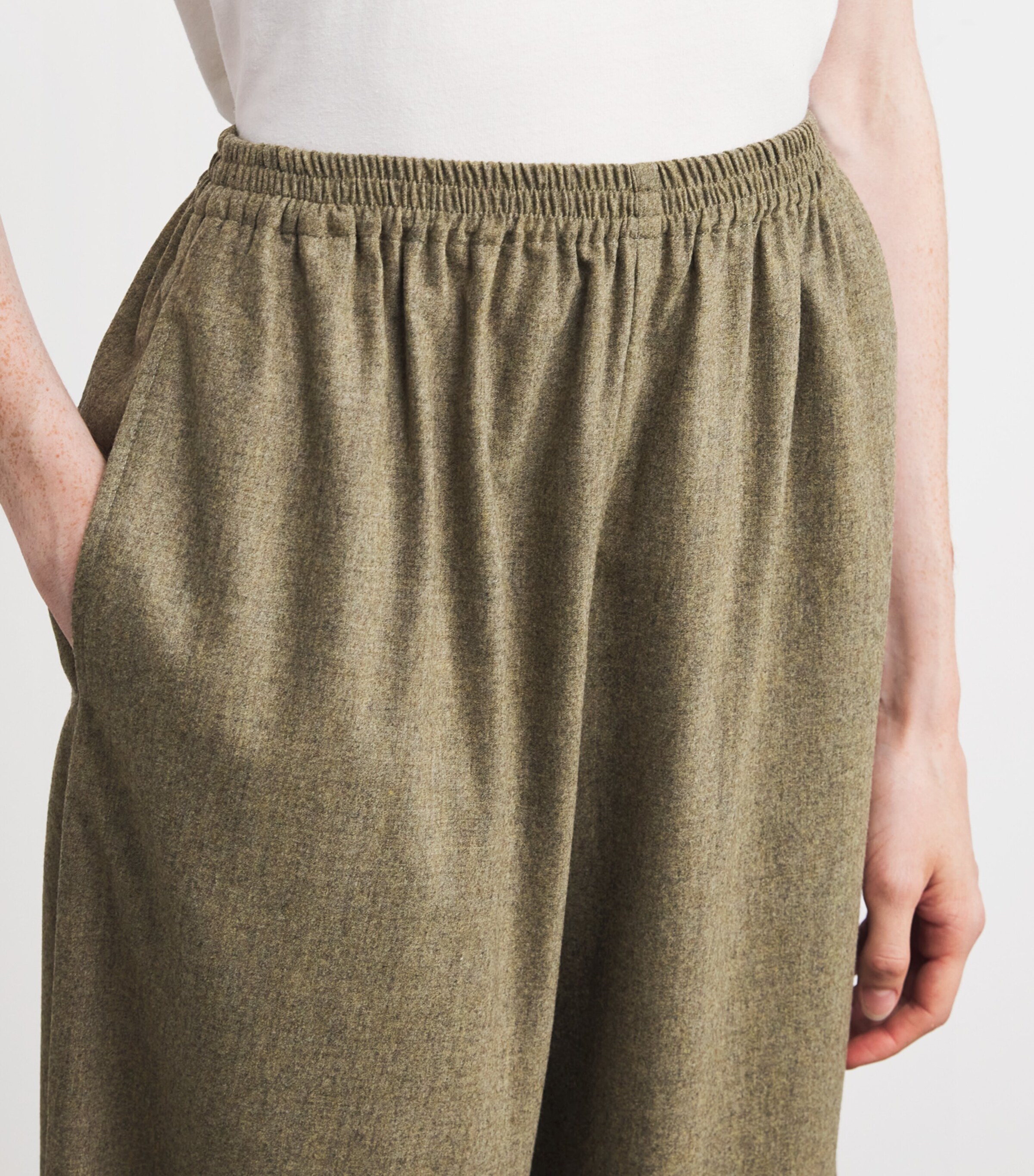 Cashmere-Wool Wide-Leg Trousers GRNSND Image 6