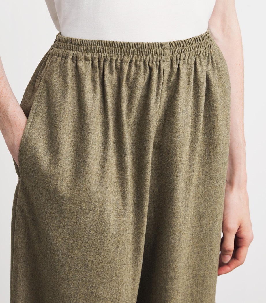 Cashmere-Wool Wide-Leg Trousers GRNSND Image 6