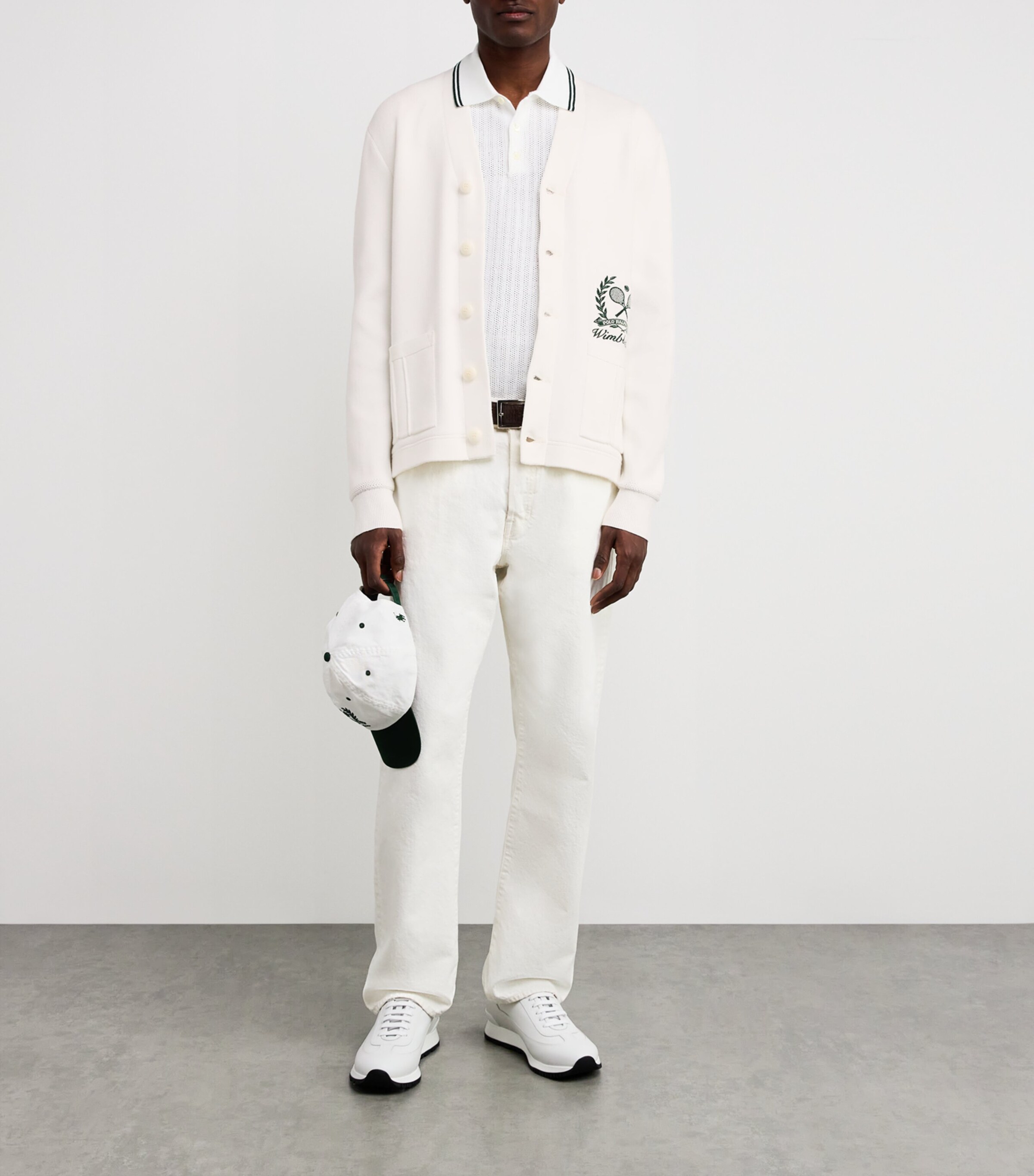 Polo Ralph Lauren White x Wimbledon Cotton Crest Cardigan | Harrods UK
