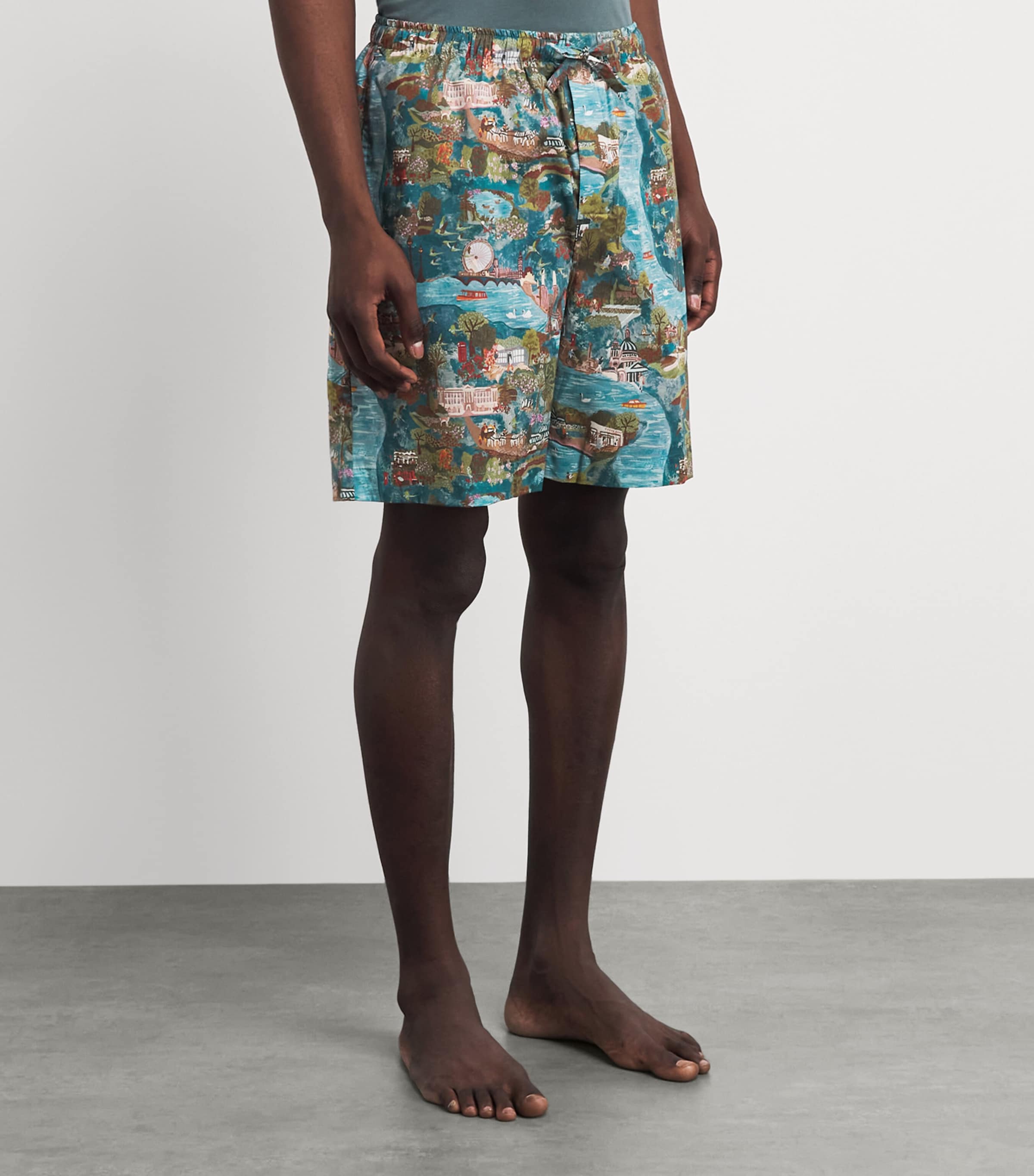 Derek Rose Mens Printed Ledbury Lounge Shorts Mul Image 4