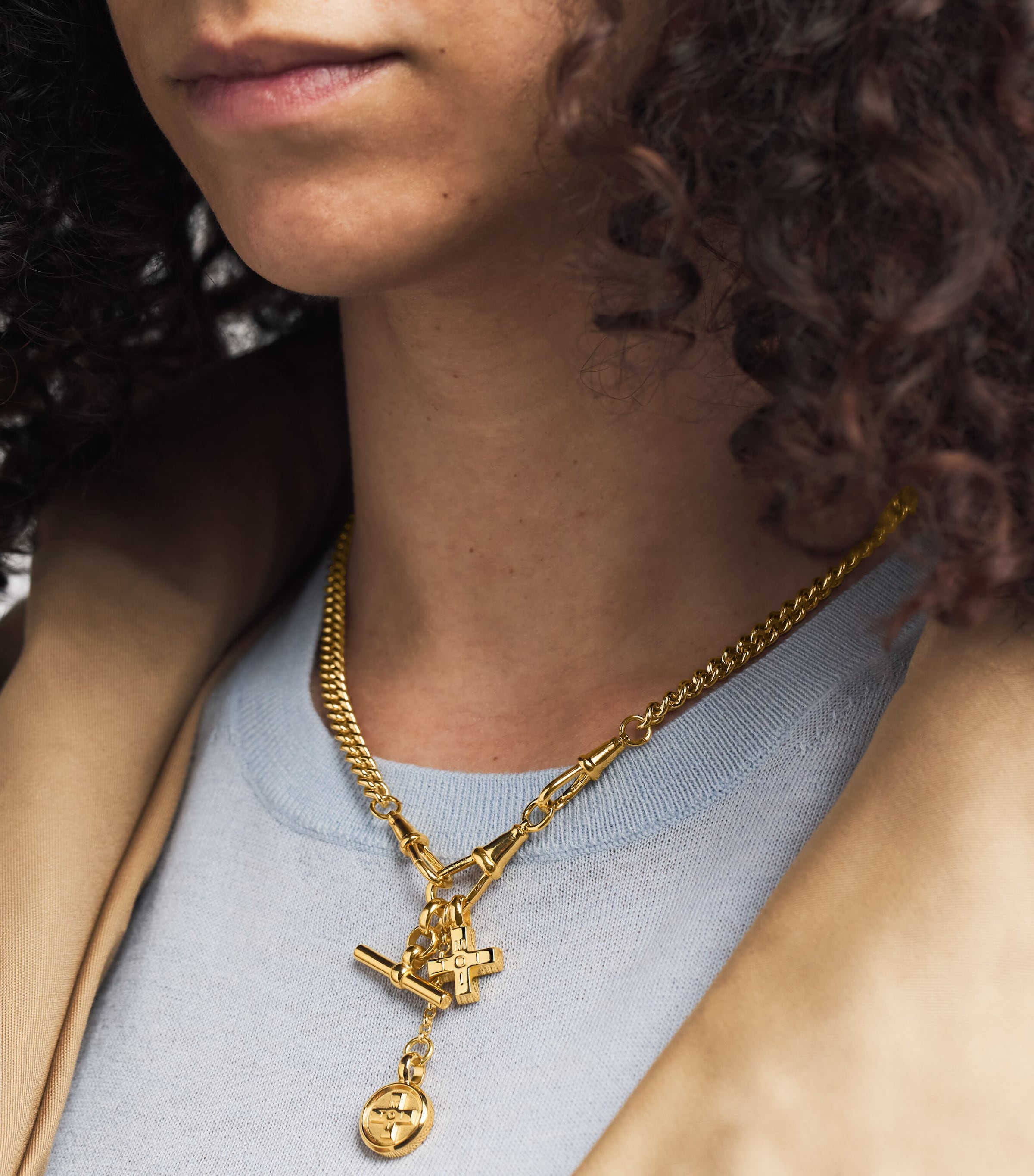 TILLY SVEAAS Gold-Plated Moi + Toi Cluster Necklace Gold Image 4