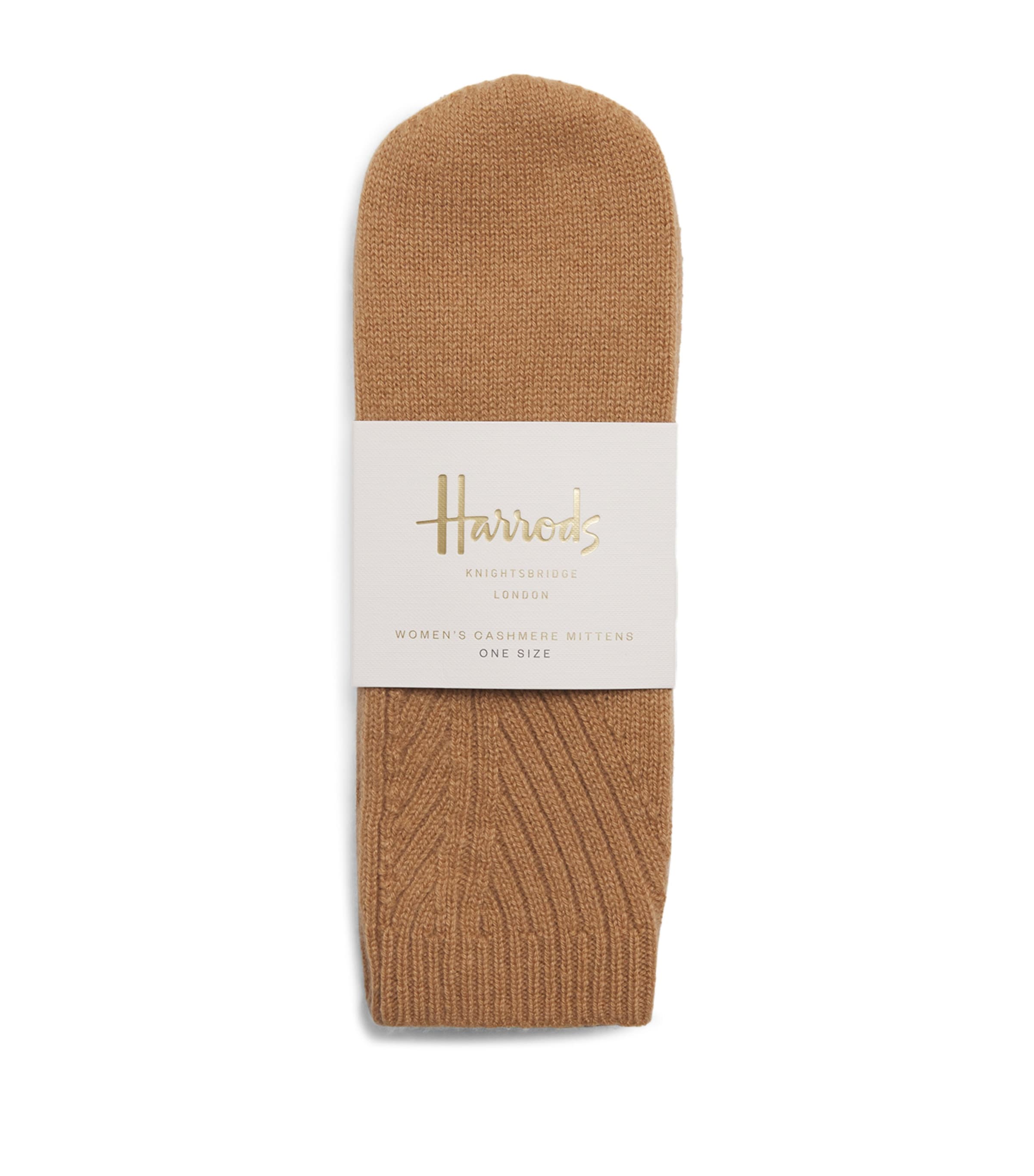 Harrods Cashmere Mittens In Brown