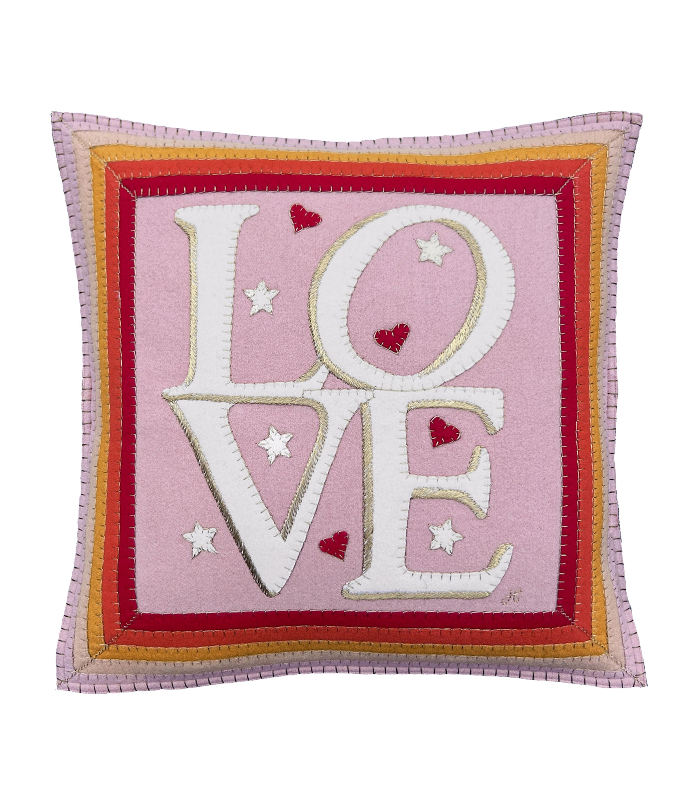Jan Constantine Love Logo Cushion Pink/multi Image 1