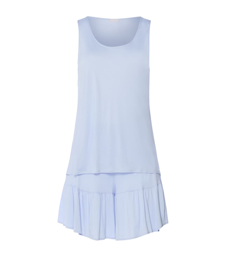 Hanro Womens Modal Isabella Short Pyjama Set Blue Dove Image 1