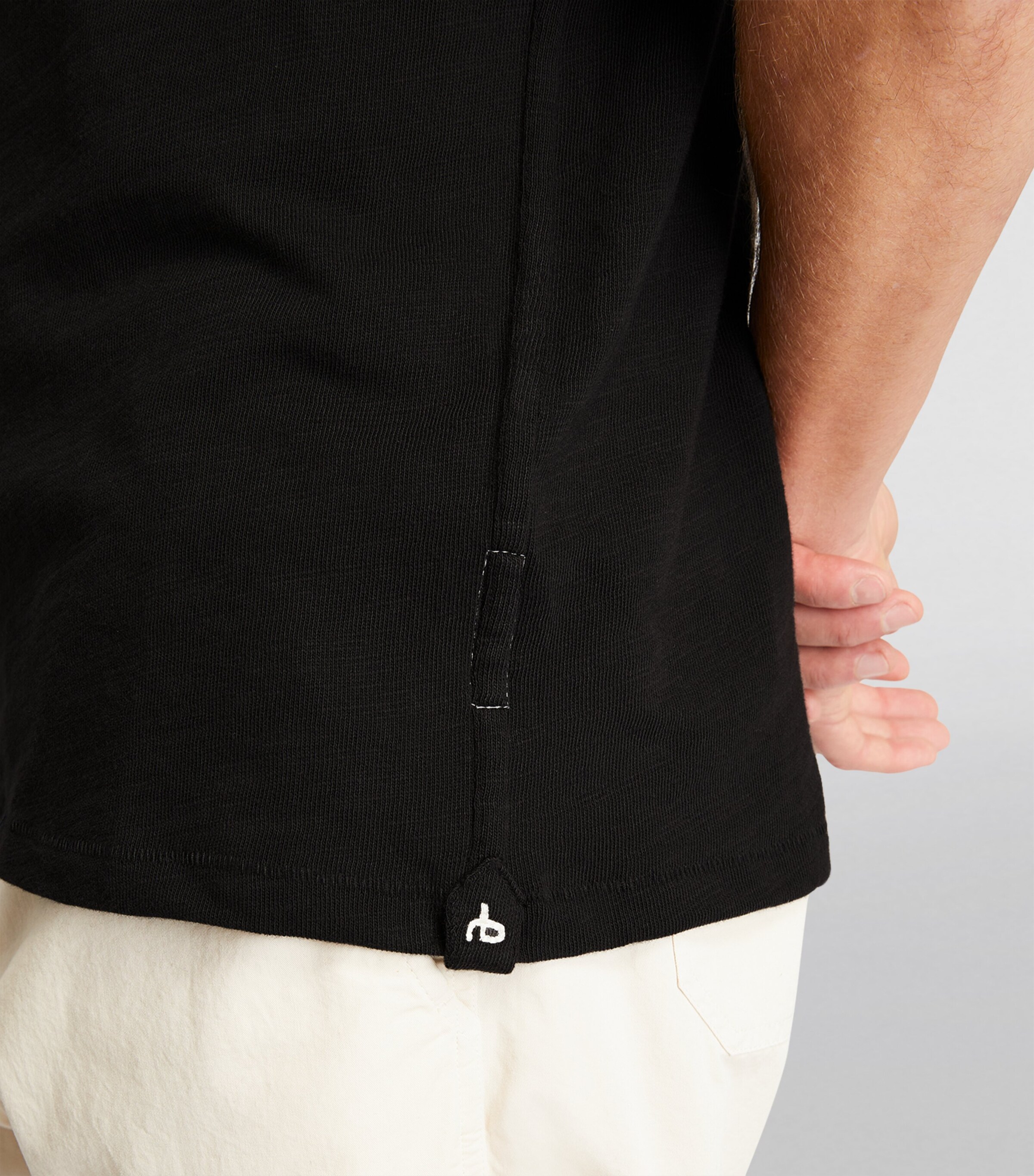 Cotton Crew-Neck T-Shirt JET BLACK Image 6