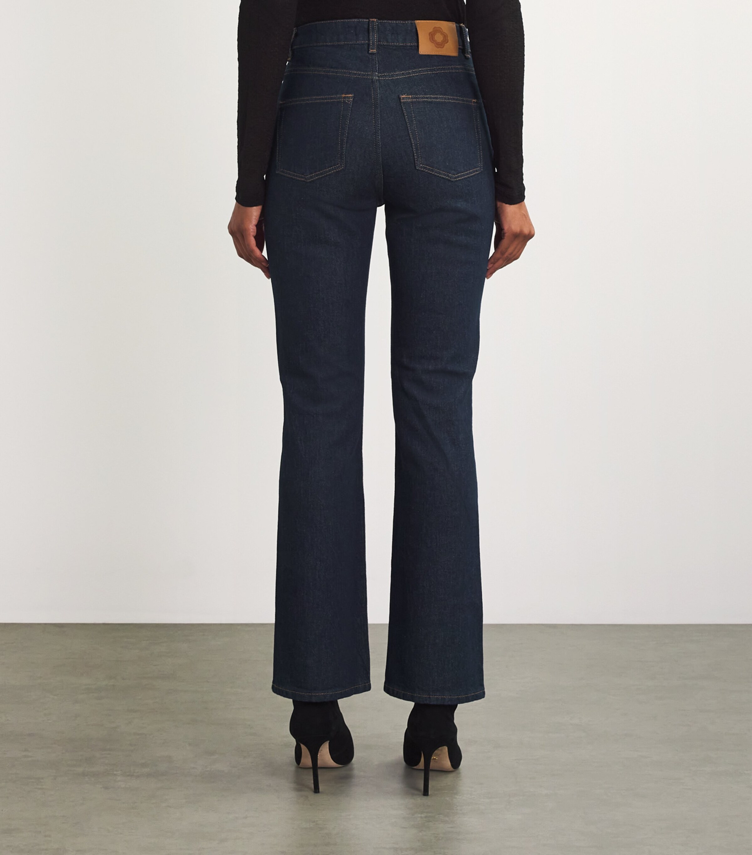 Maje Womens Patch-Pockets Straight-Leg Jeans Dark Blue Image 4