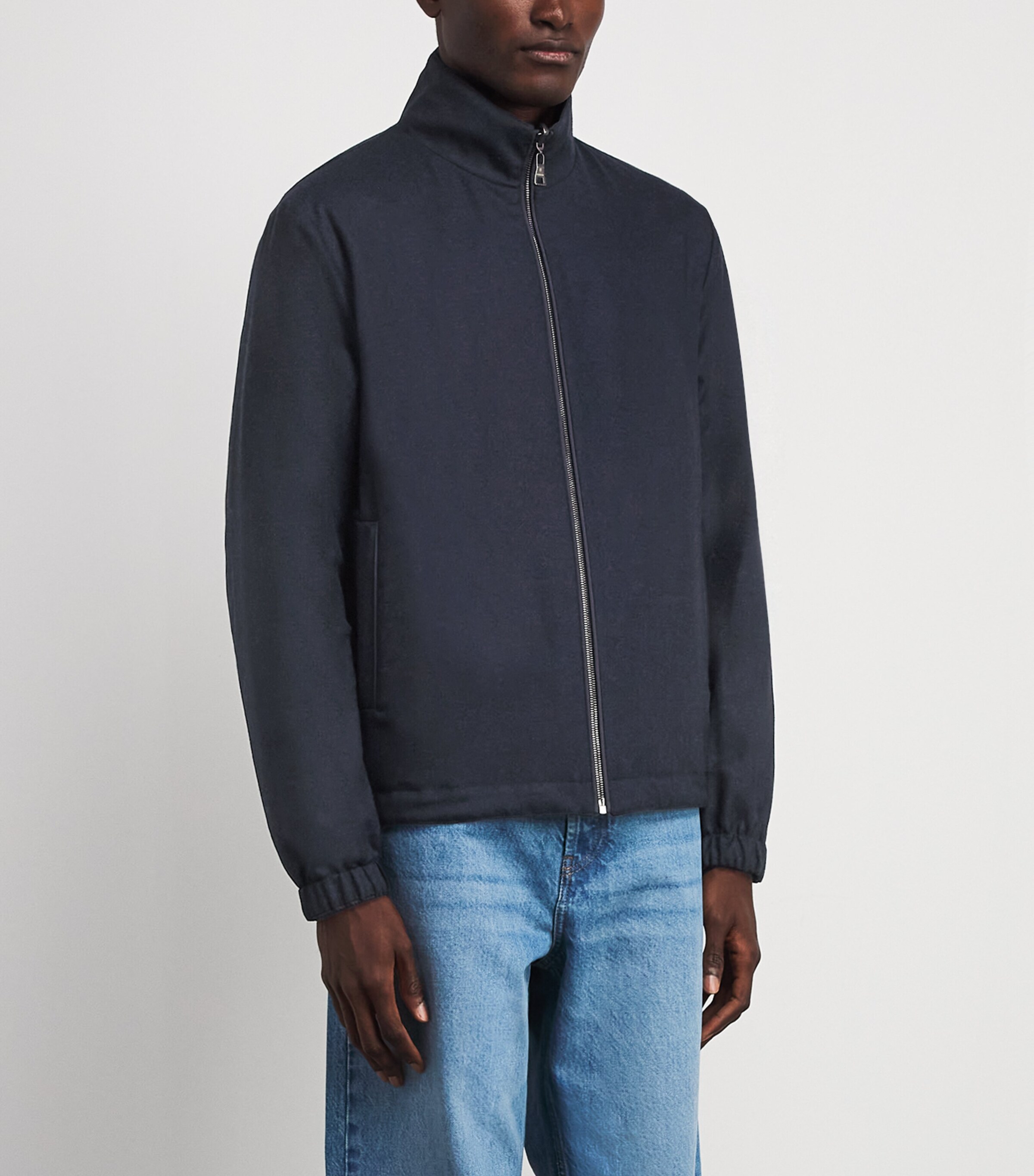 Fioroni Cashmere Mens Wool Reversible Bomber Jacket Image 7