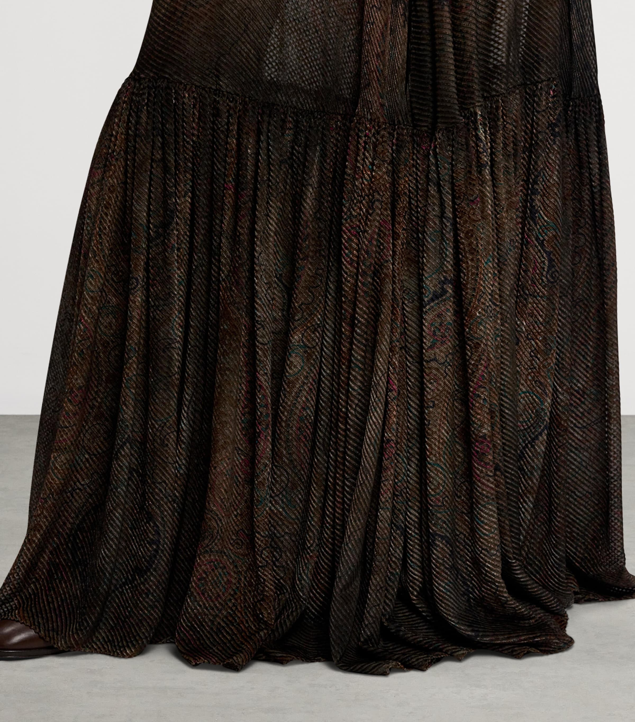 Velvet Devoré Carlita Maxi Skirt COGNAC MULTI Image 7