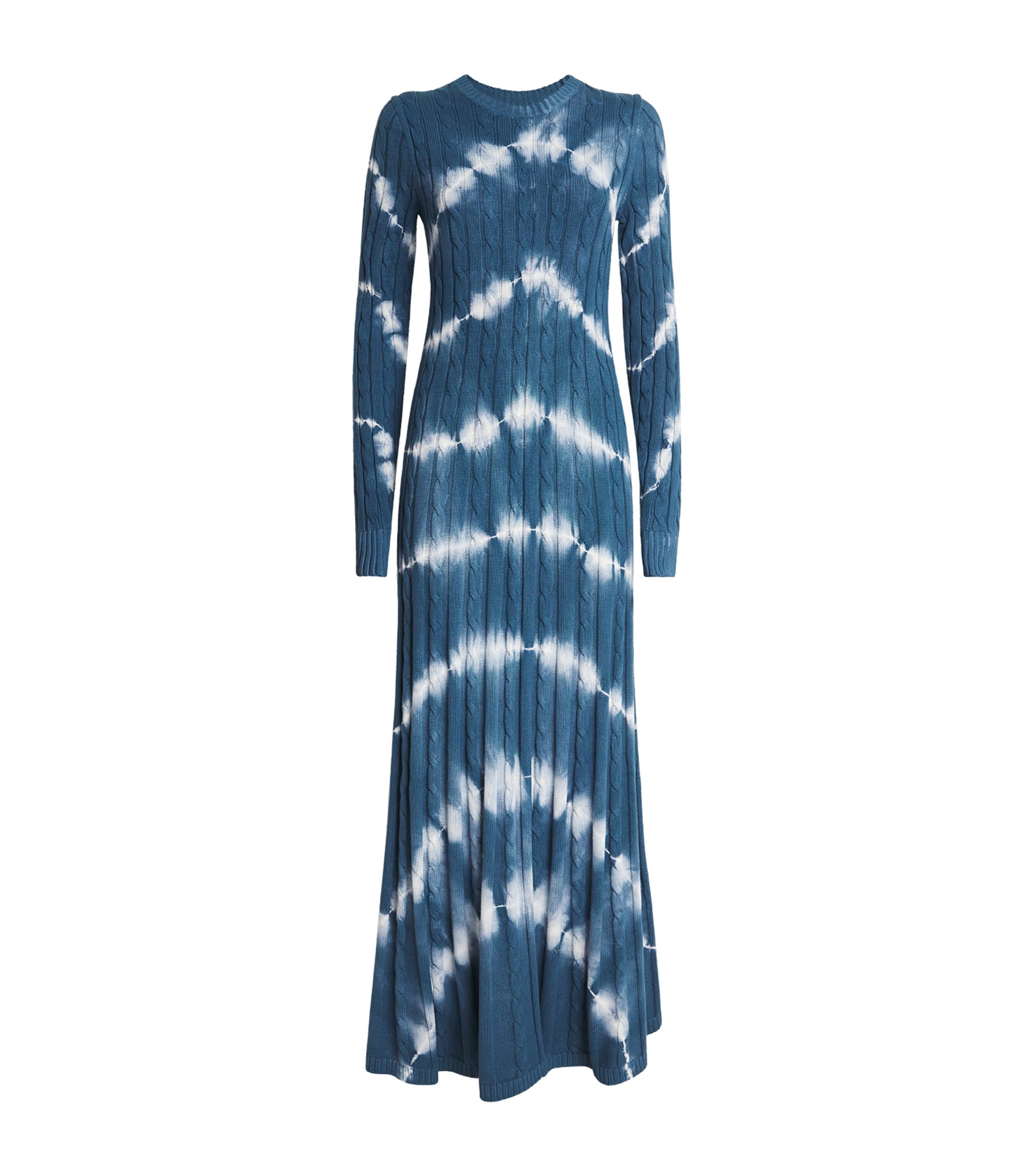 Polo Ralph Lauren Cable-knit Tie-dye Maxi Dress In Multi