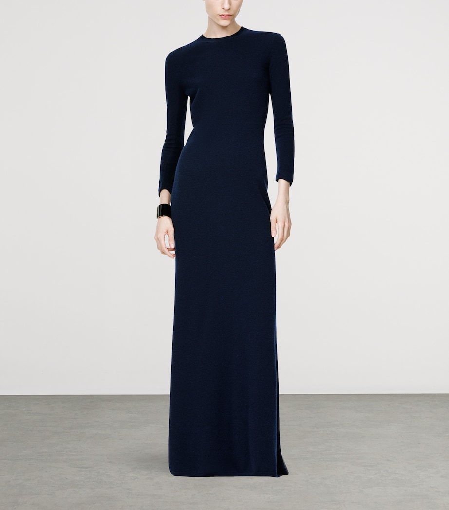 TOM FORD Womens Cashmere-Silk-Blend Sheer Back Maxi Dress Uch Image 3