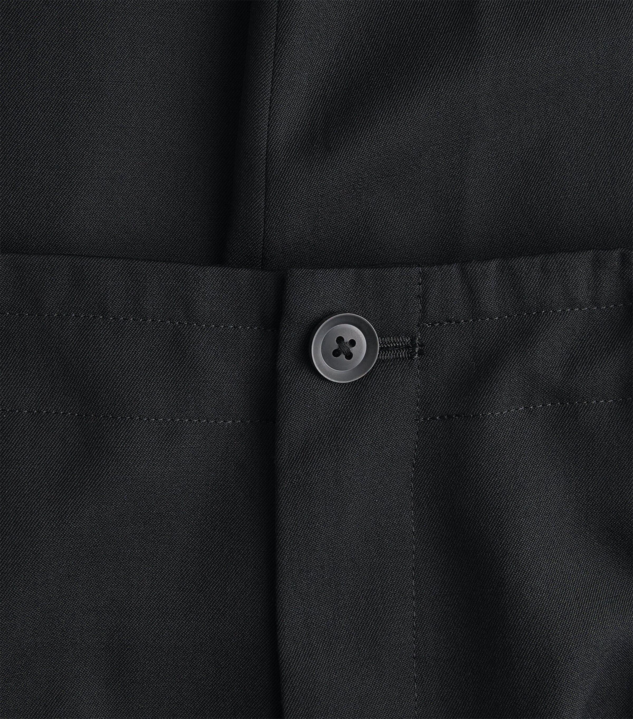 Yohji Yamamoto Mens Wool Pleated Slim Trousers Black Image 6