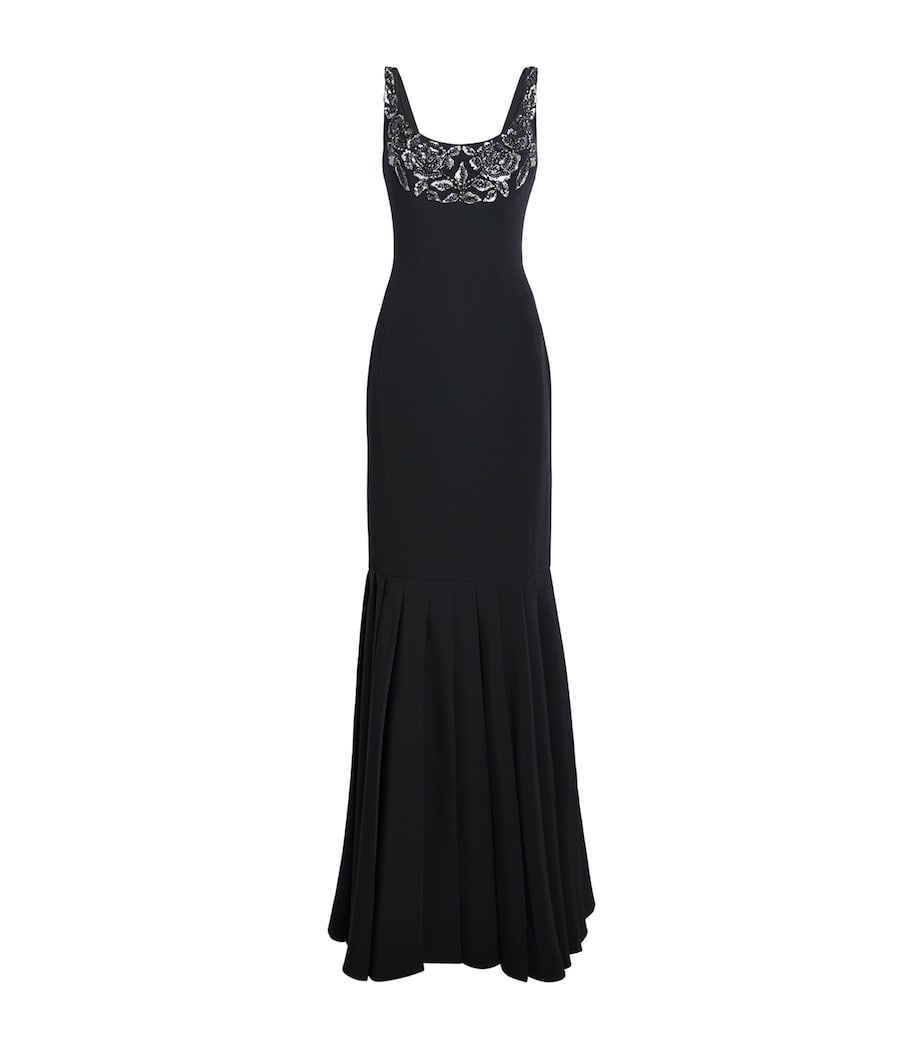 GEORGES HOBEIKA Womens Embellished Scoop-Neck Gown Black Image 1