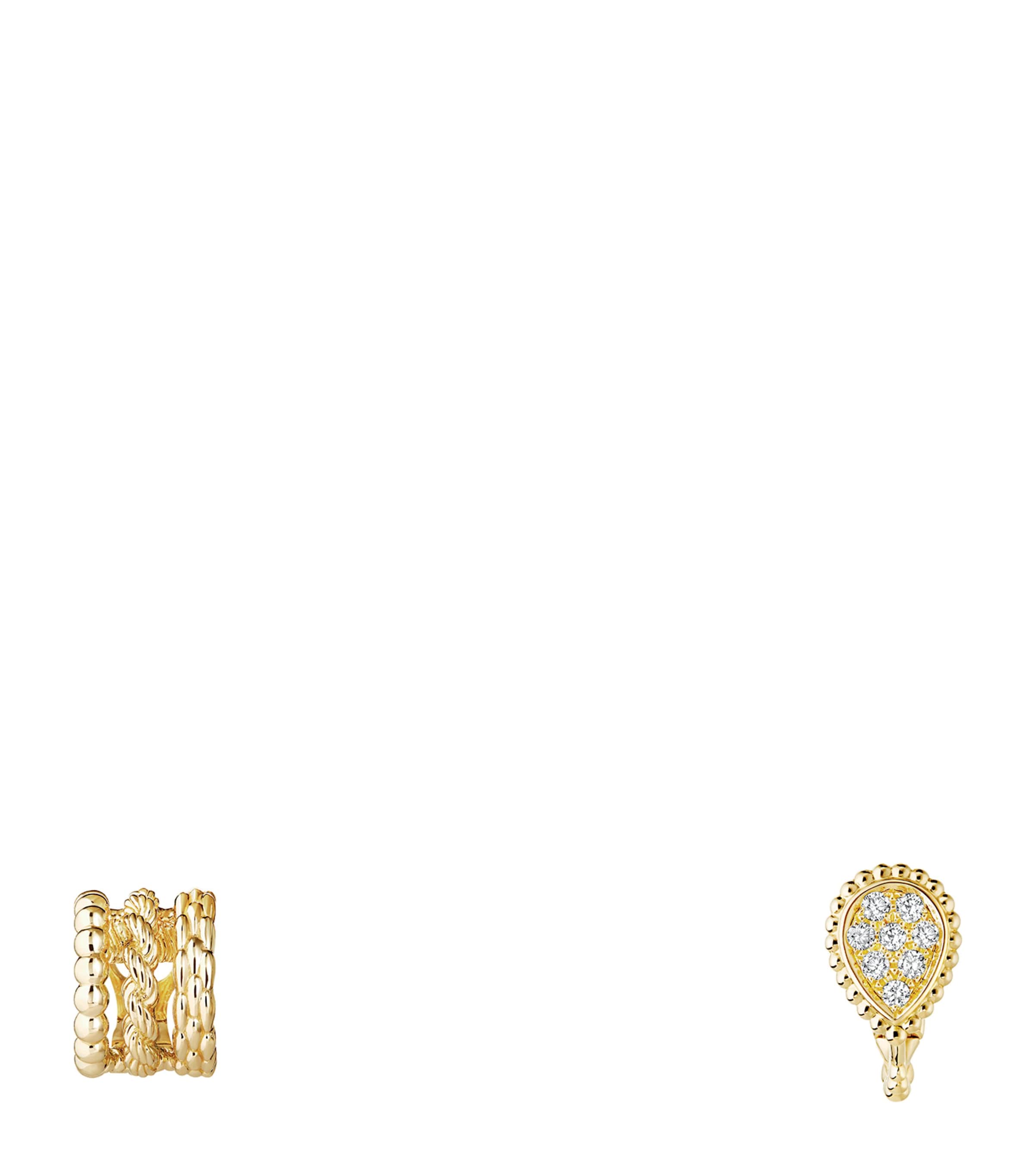 Boucheron Yellow Gold And Diamond Serpent Bohème Asymmetric Clip-on Earrings In Gold