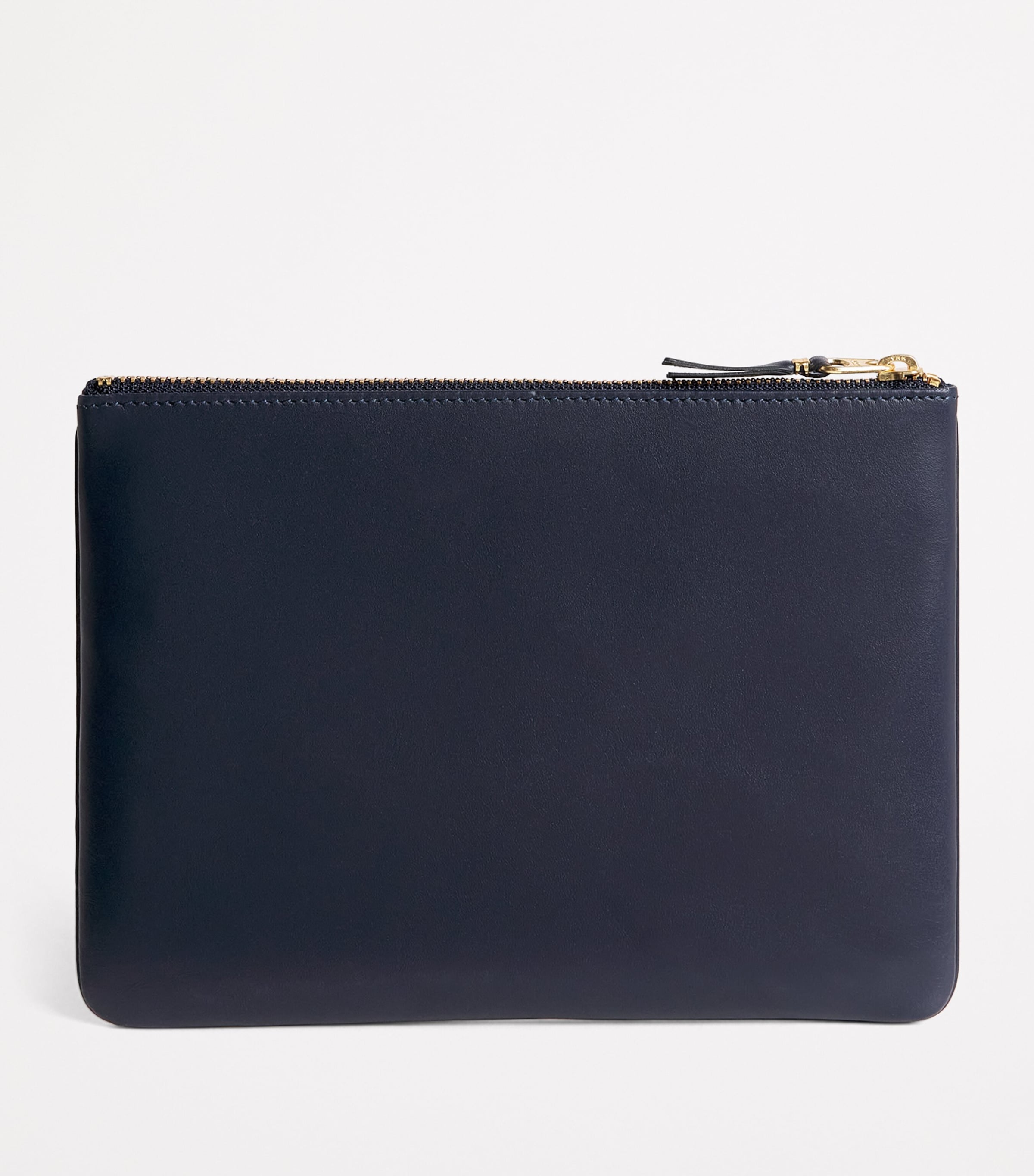 Leather Zipped Pouch NAVY Image 2