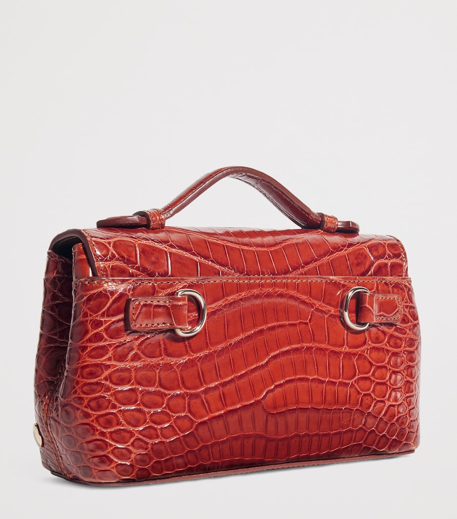 Crocodile Leather Top-Handle Bag GOLD SHINY Image 3