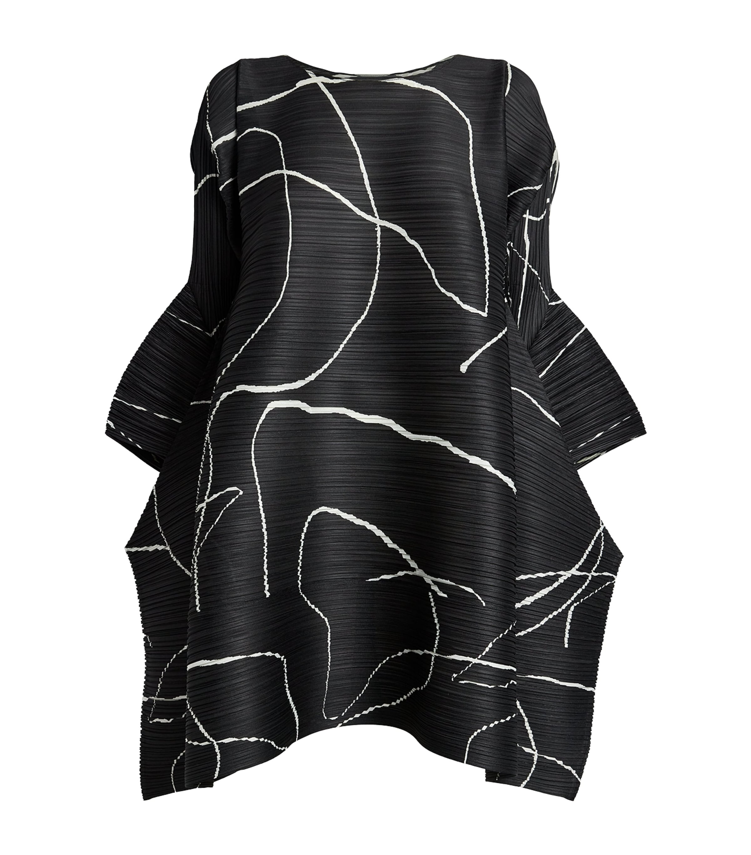 Issey Miyake Printed Pause Blouse In Black