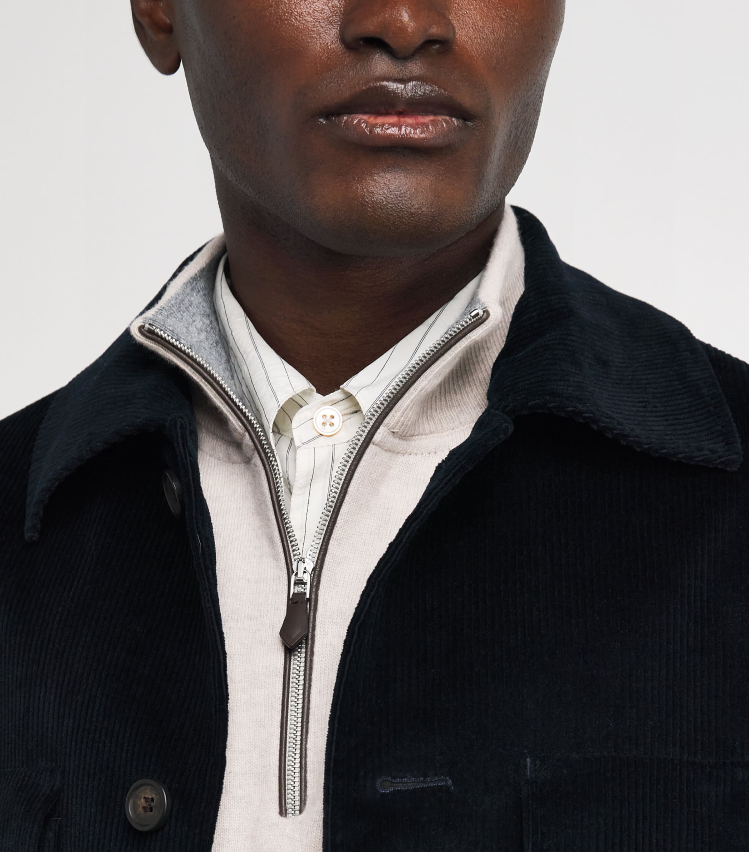 Cashmere Quarter-Zip Carnaby Sweater P45 PEBBLE GREY Image 6