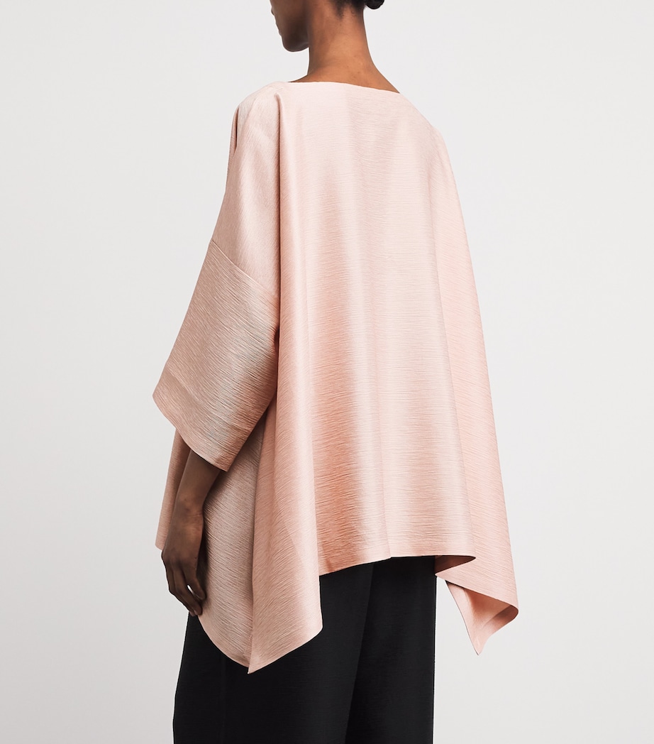 Eskandar Silk Plissé Scoop-Neck Top Rosepowder Image 5