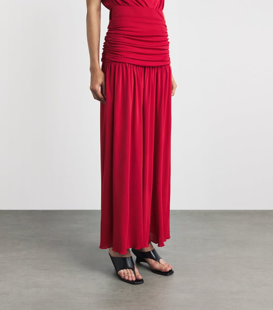 RETORI Womens Draped Maxi Skirt Red Image 4