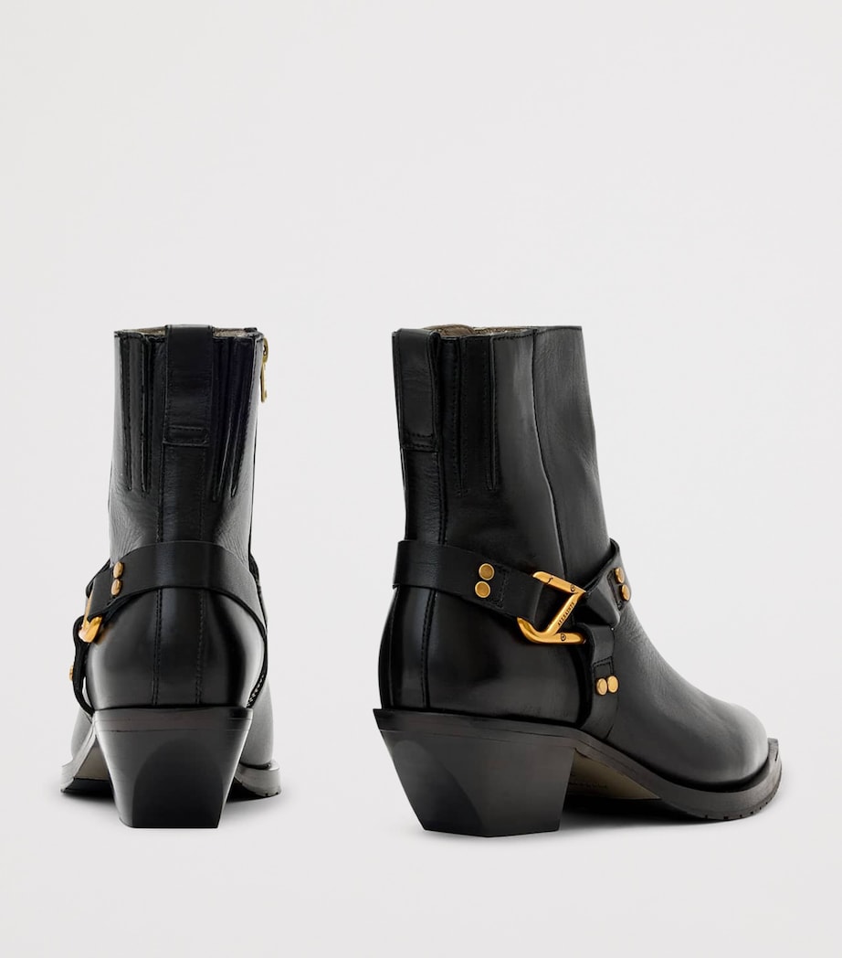 AllSaints Leather Fox Carabiner Boots Black Image 3