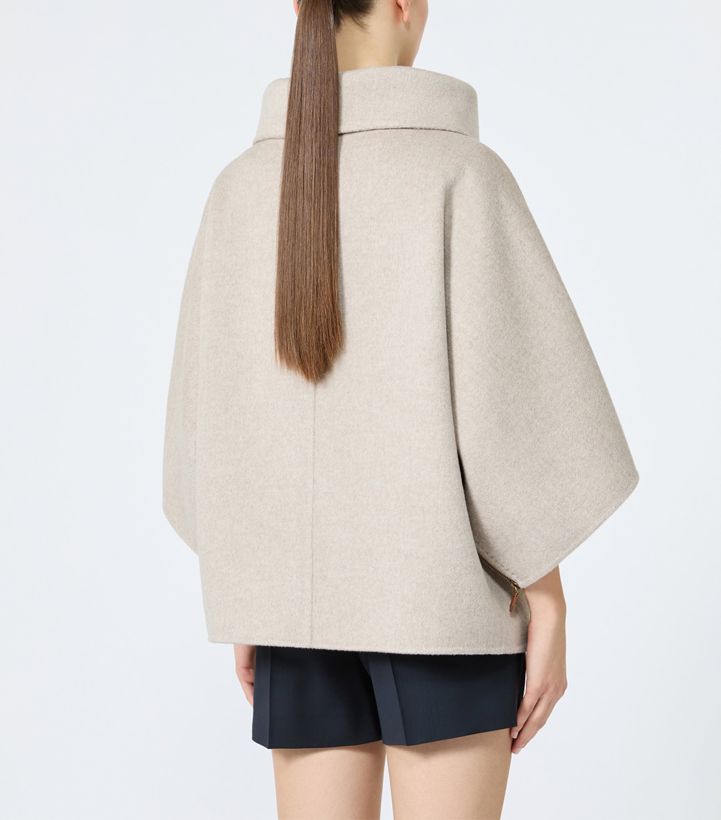 Max Mara Womens Cashmere Cape-Sleeve Jacket Sand Image 4