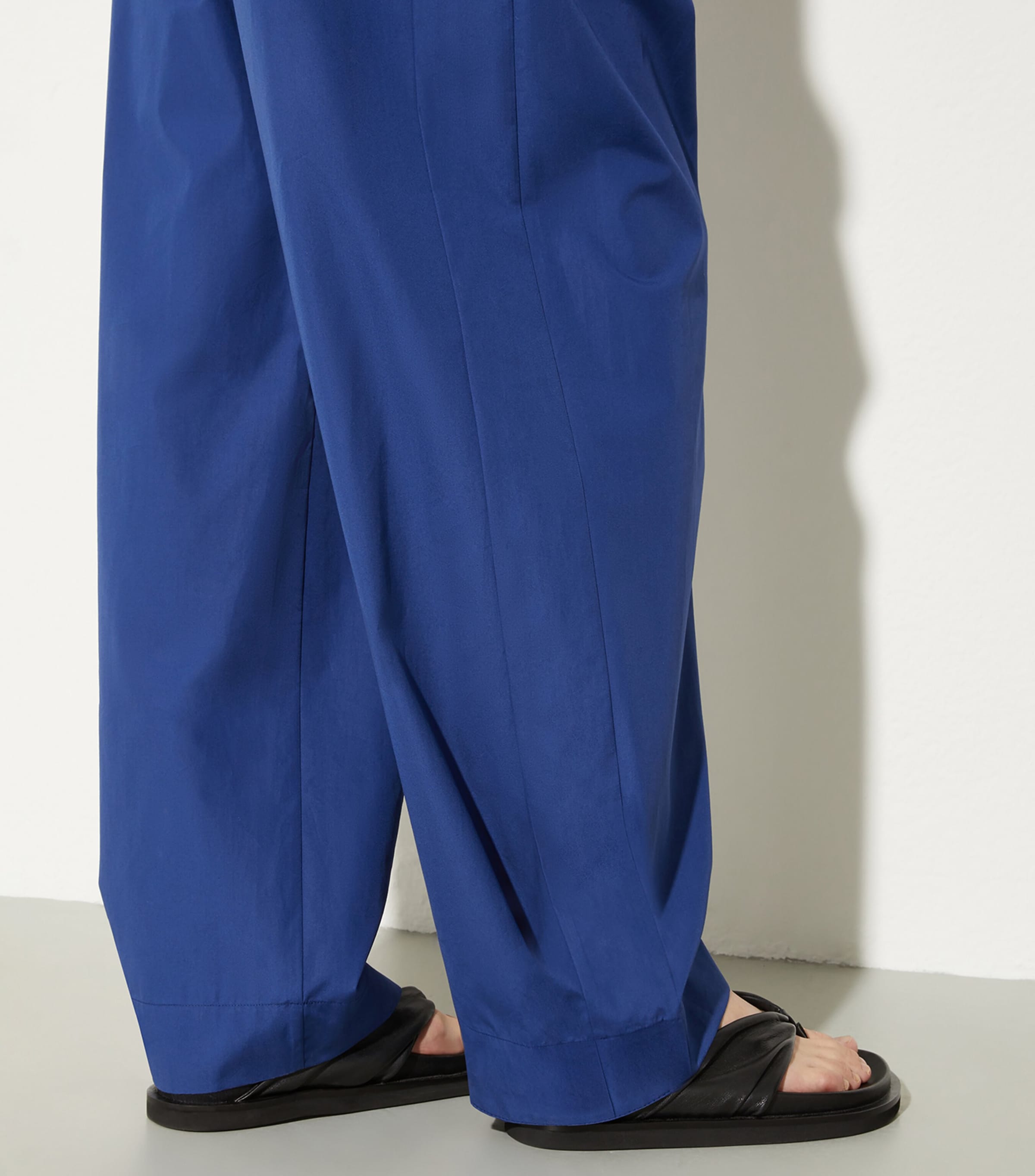 Cotton Drawstring Trousers NAVY Image 6